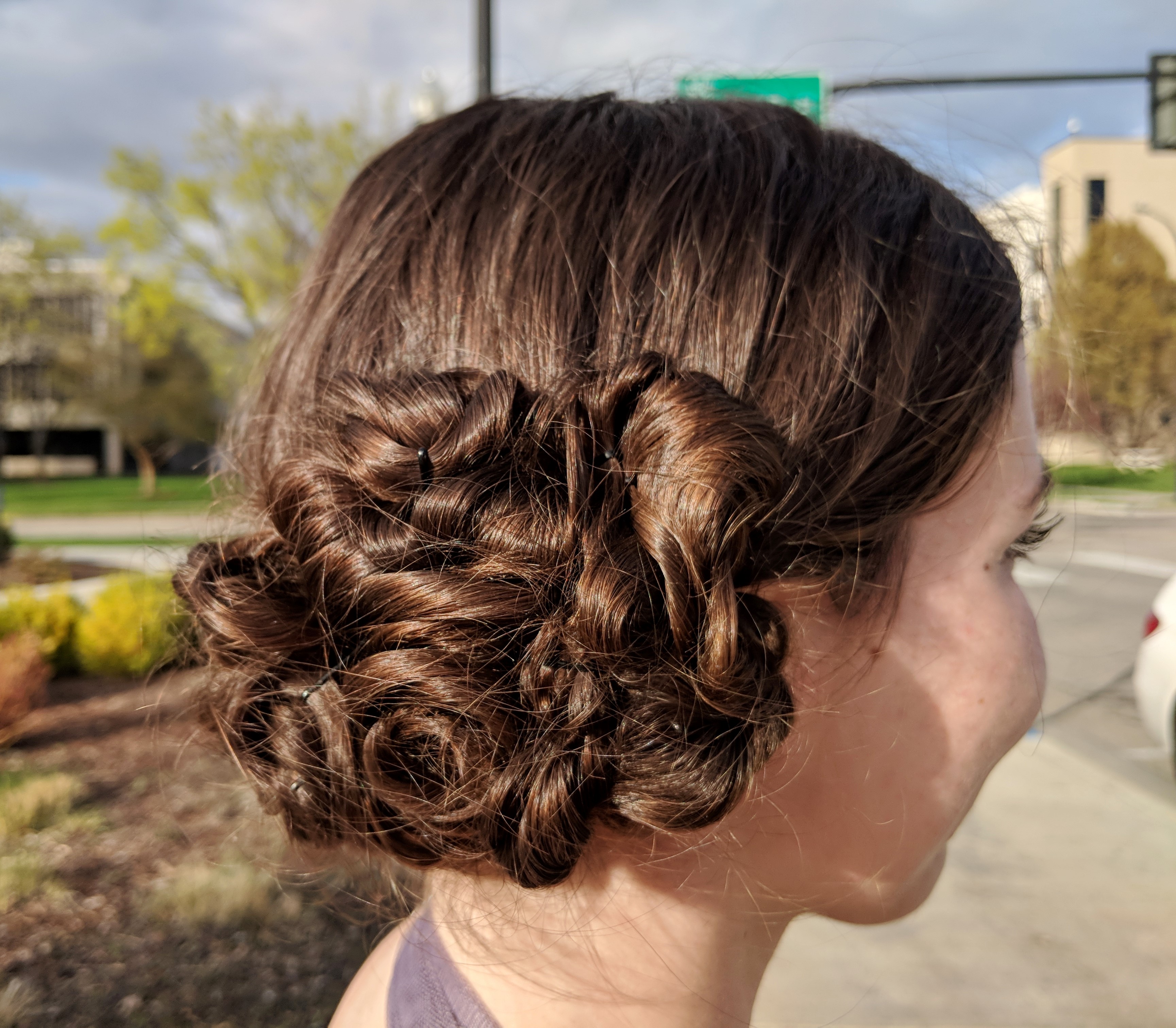 curly twisted prom hair updo