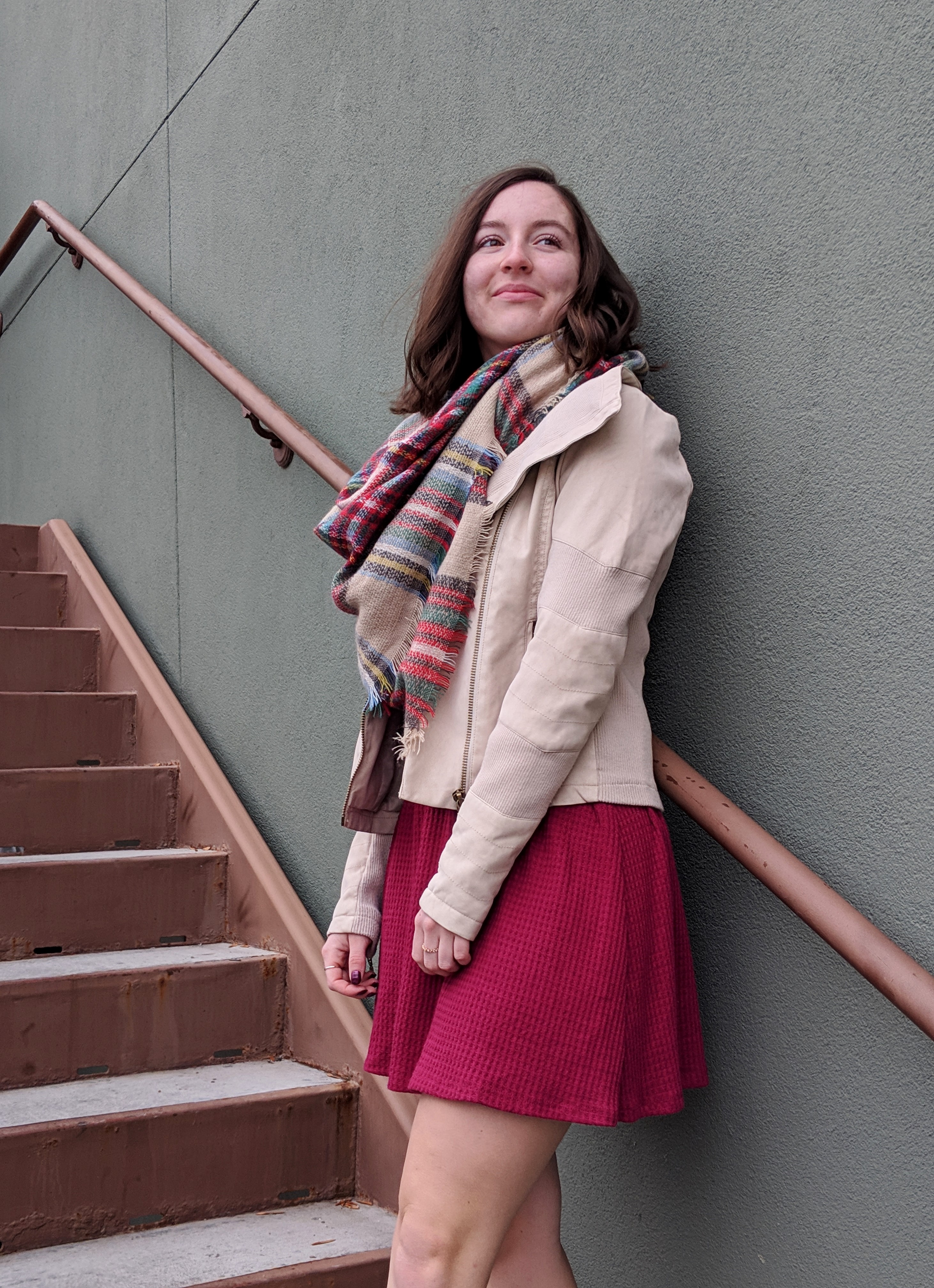 red plaid blanket scarf