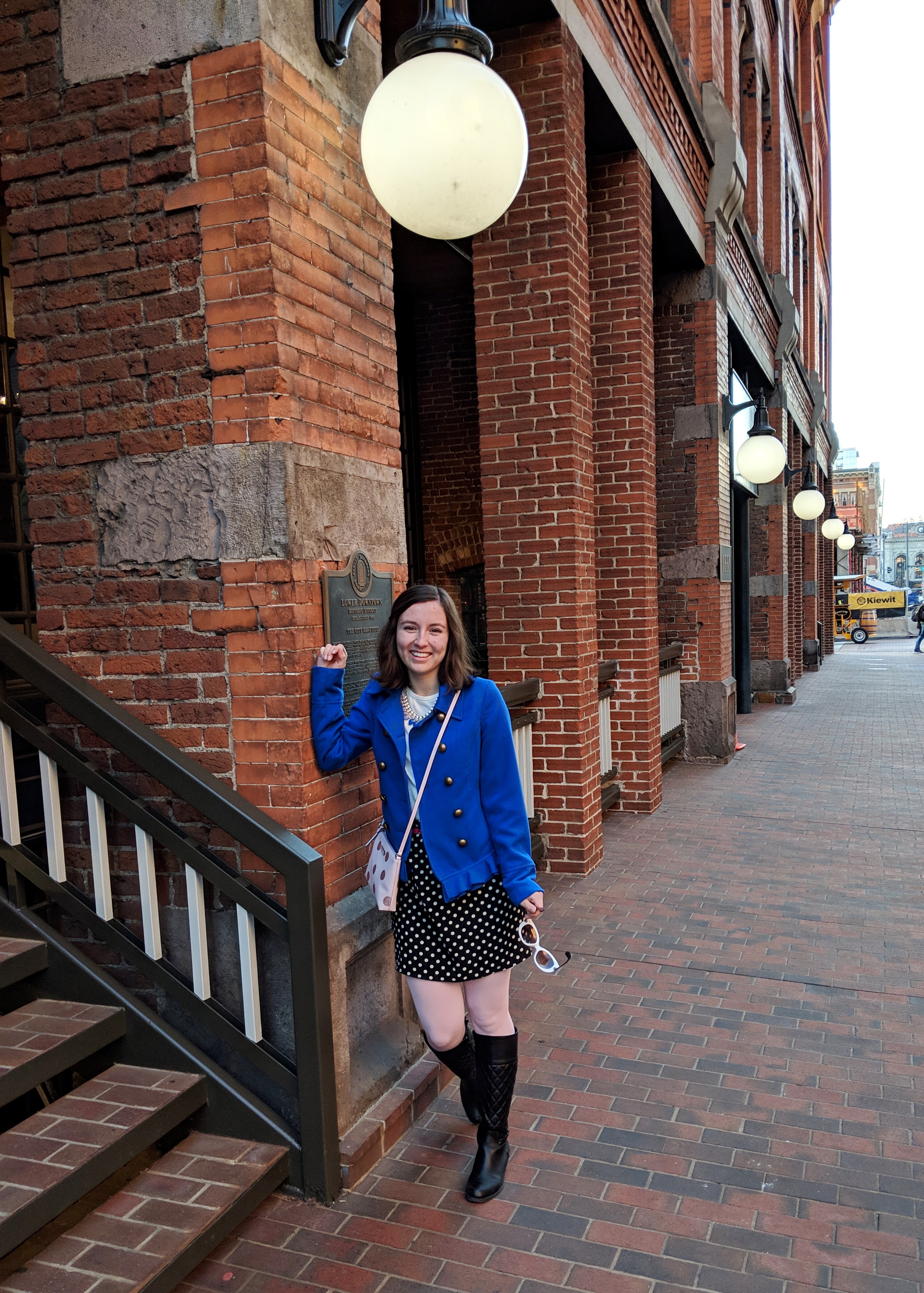 polka dots cobalt blue downtown Denver