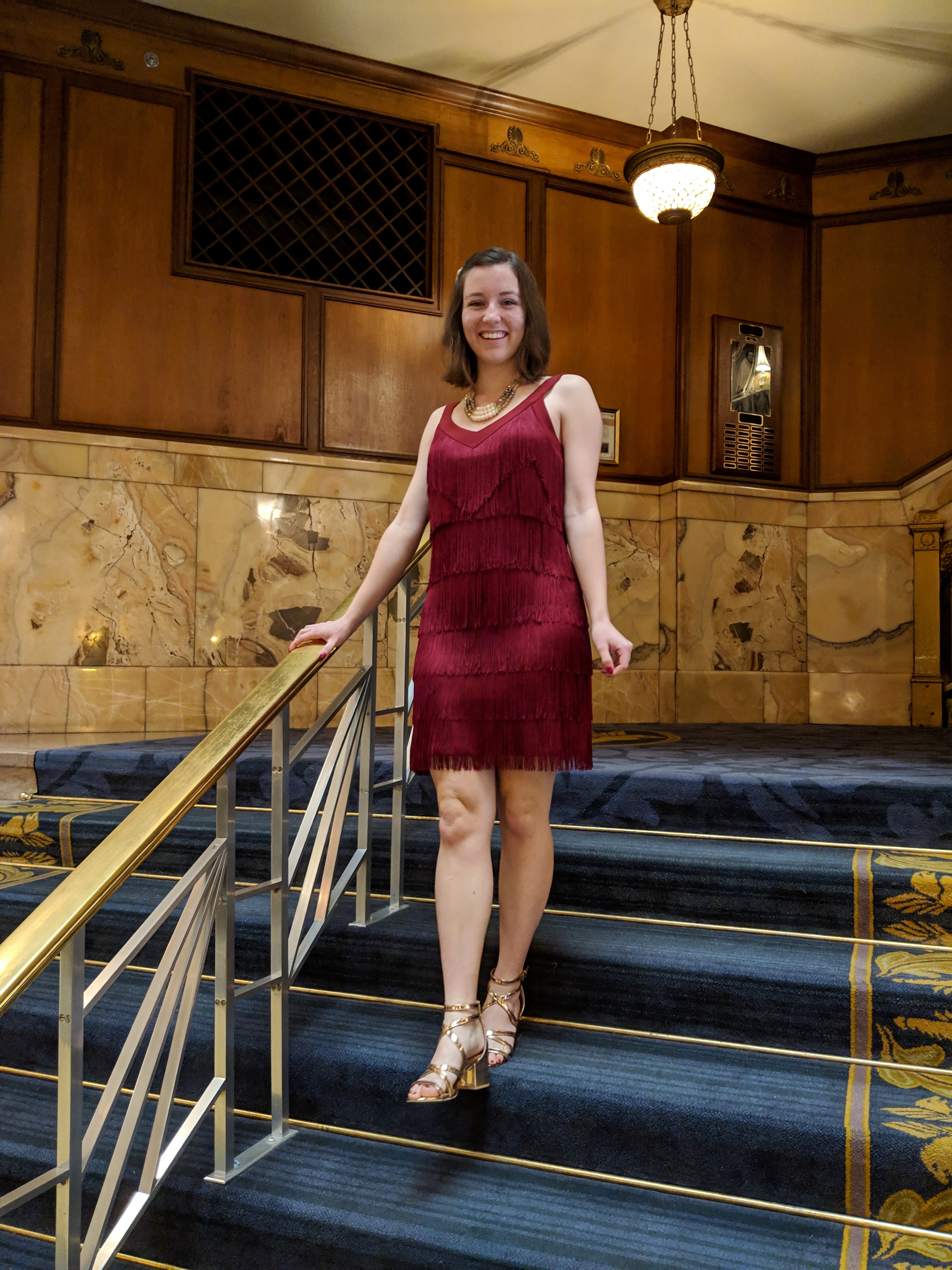 flapper style red fringe dress