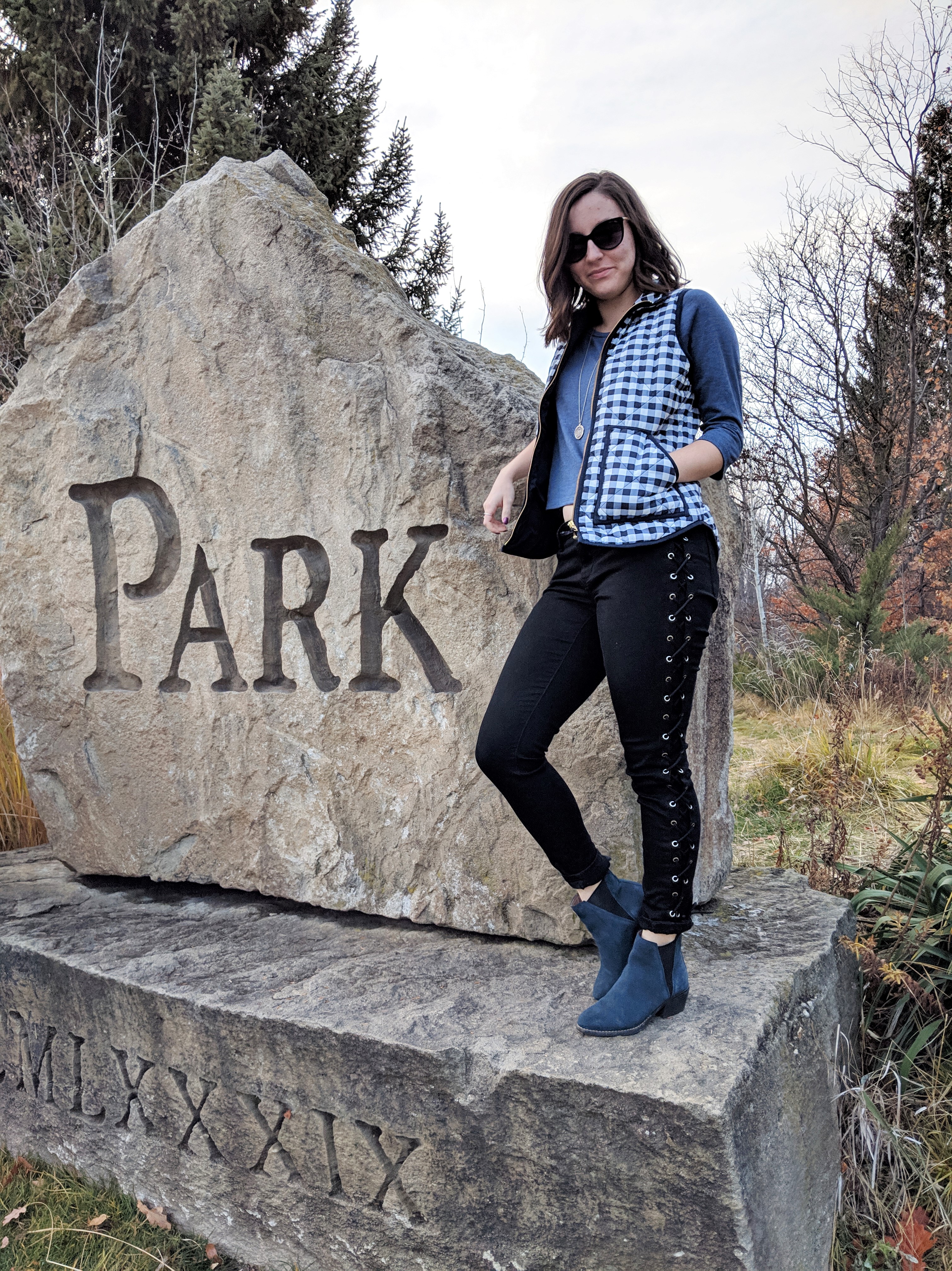 winter outfit blue accents