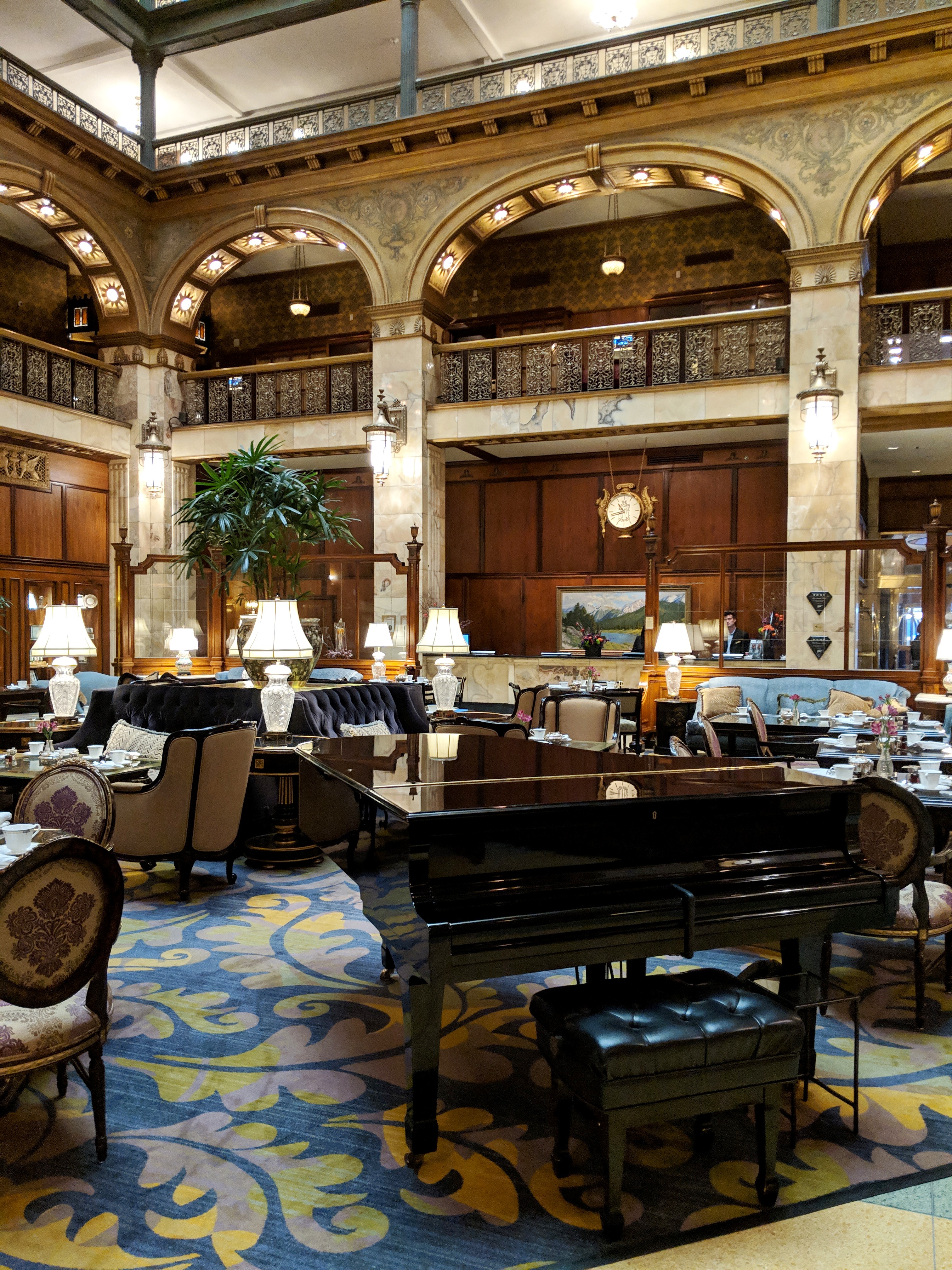 high tea in Denver at the Brown Palace Hotel