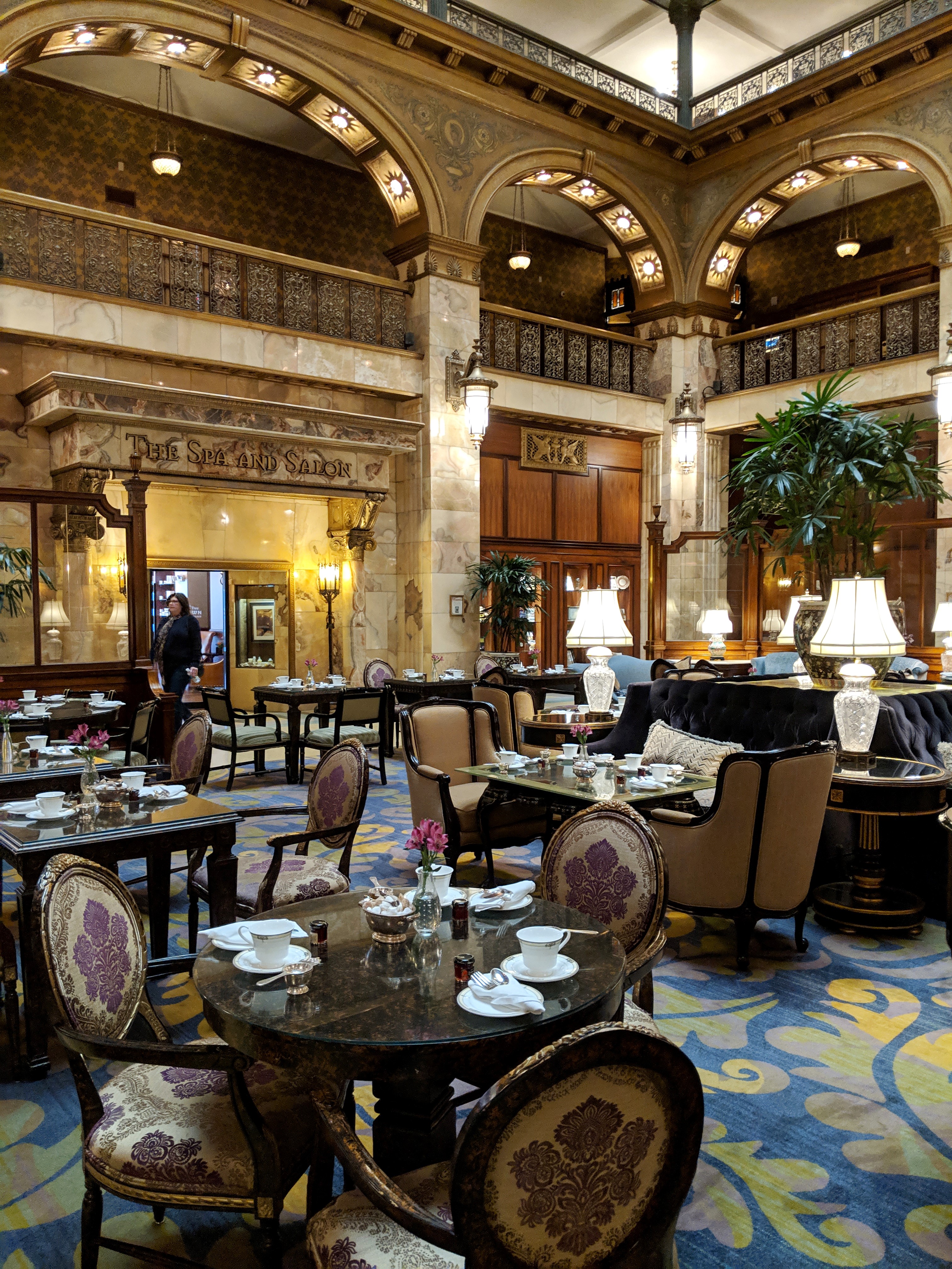 vintage hotel tea room old glamour