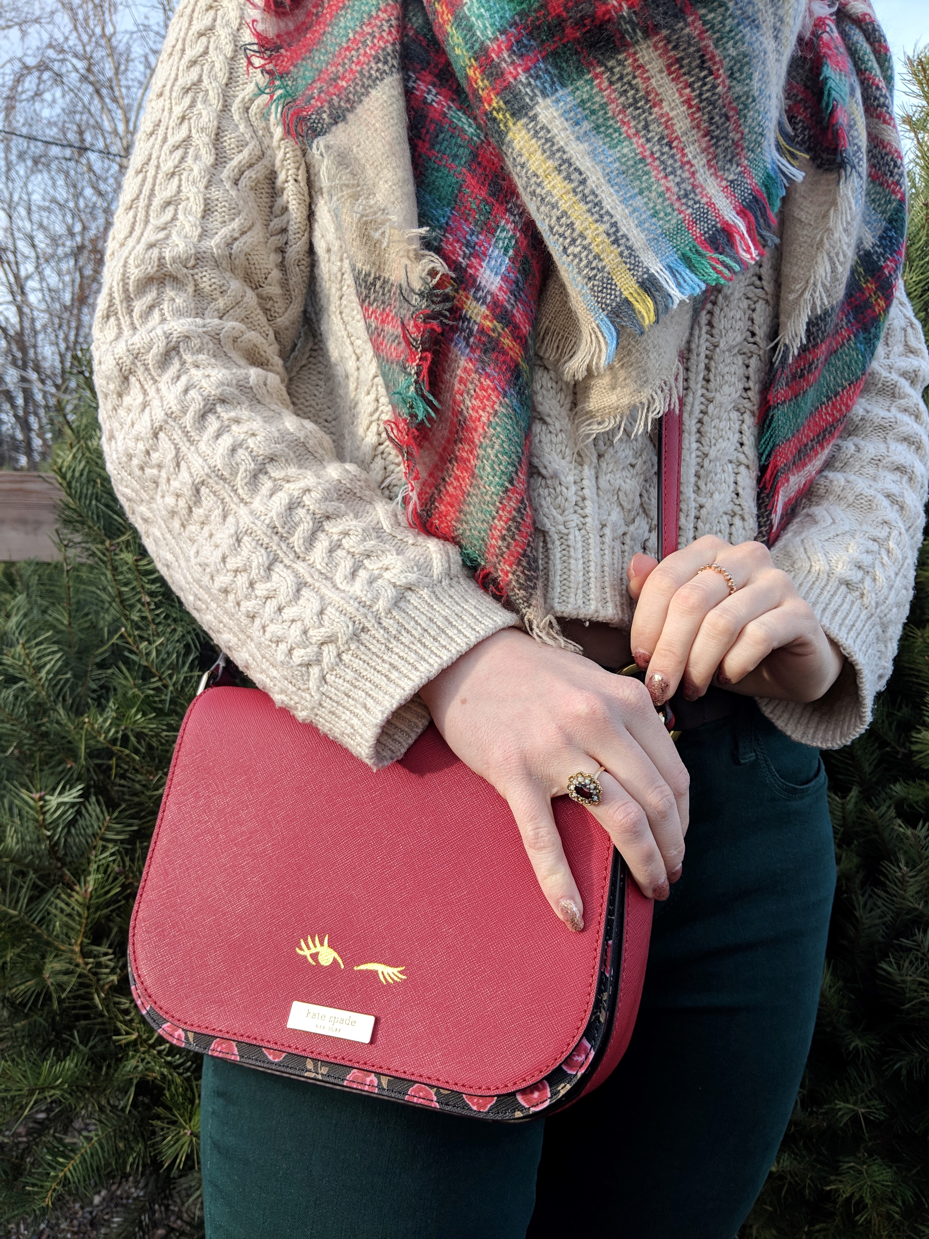 plaid blanket scarf chunky sweater