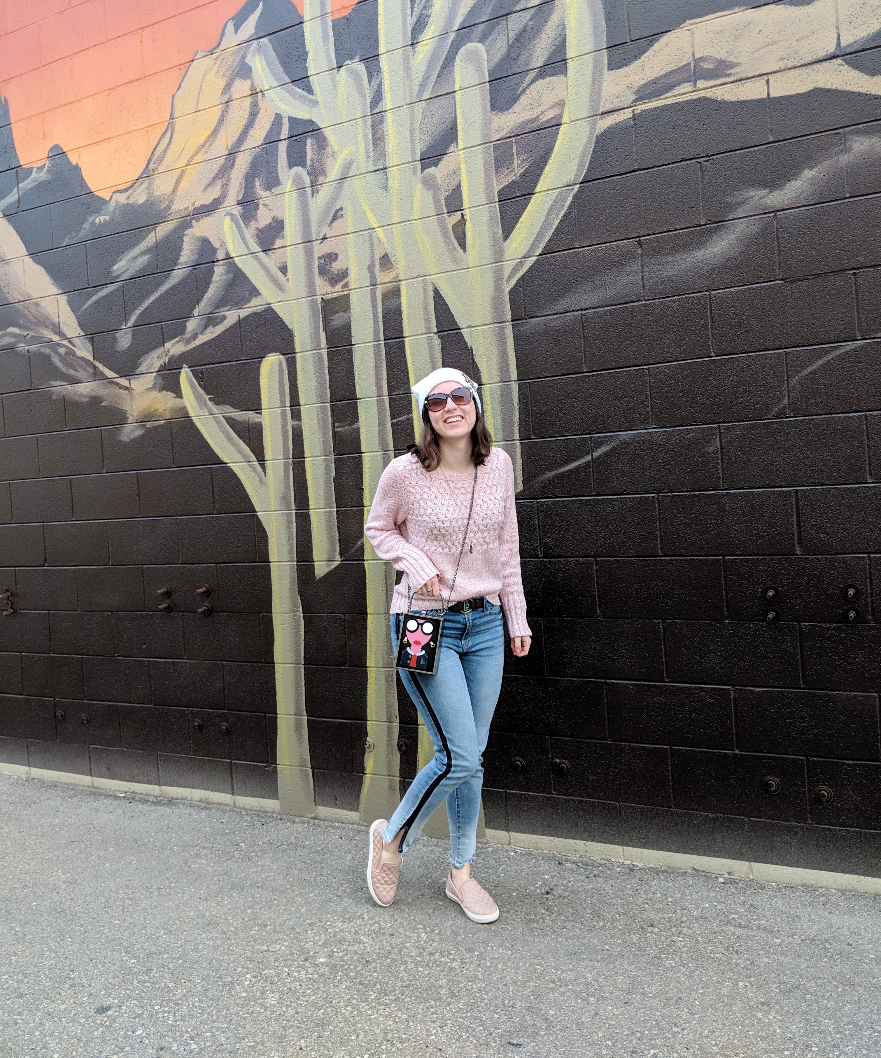 cactus mural Boise fashion blogger
