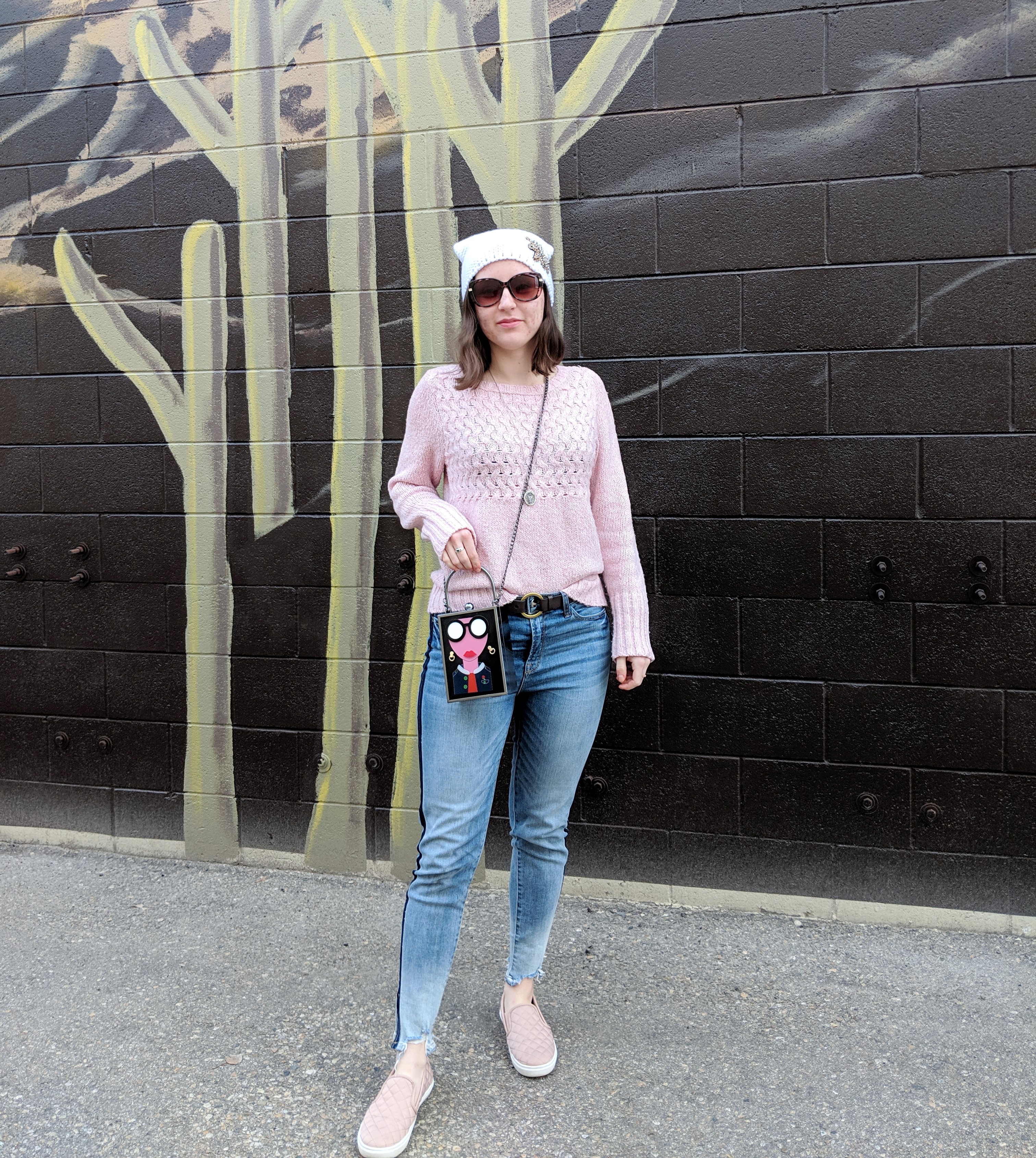 street style box purse quilted sneakers