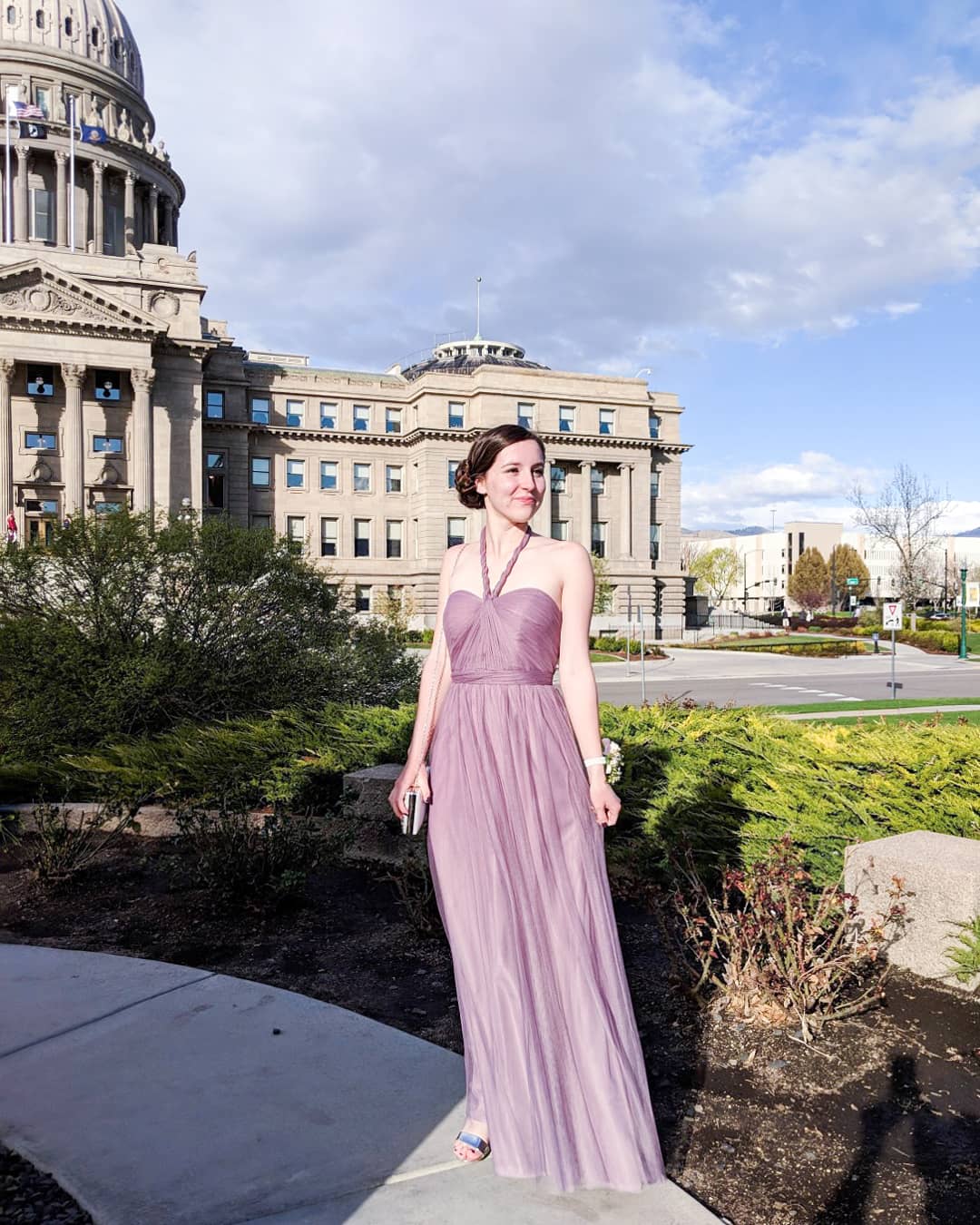 purple mauve tulle Jenny Yoo dress