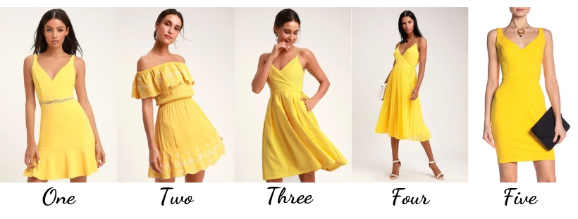 shopping yellow dresses, spring dresses