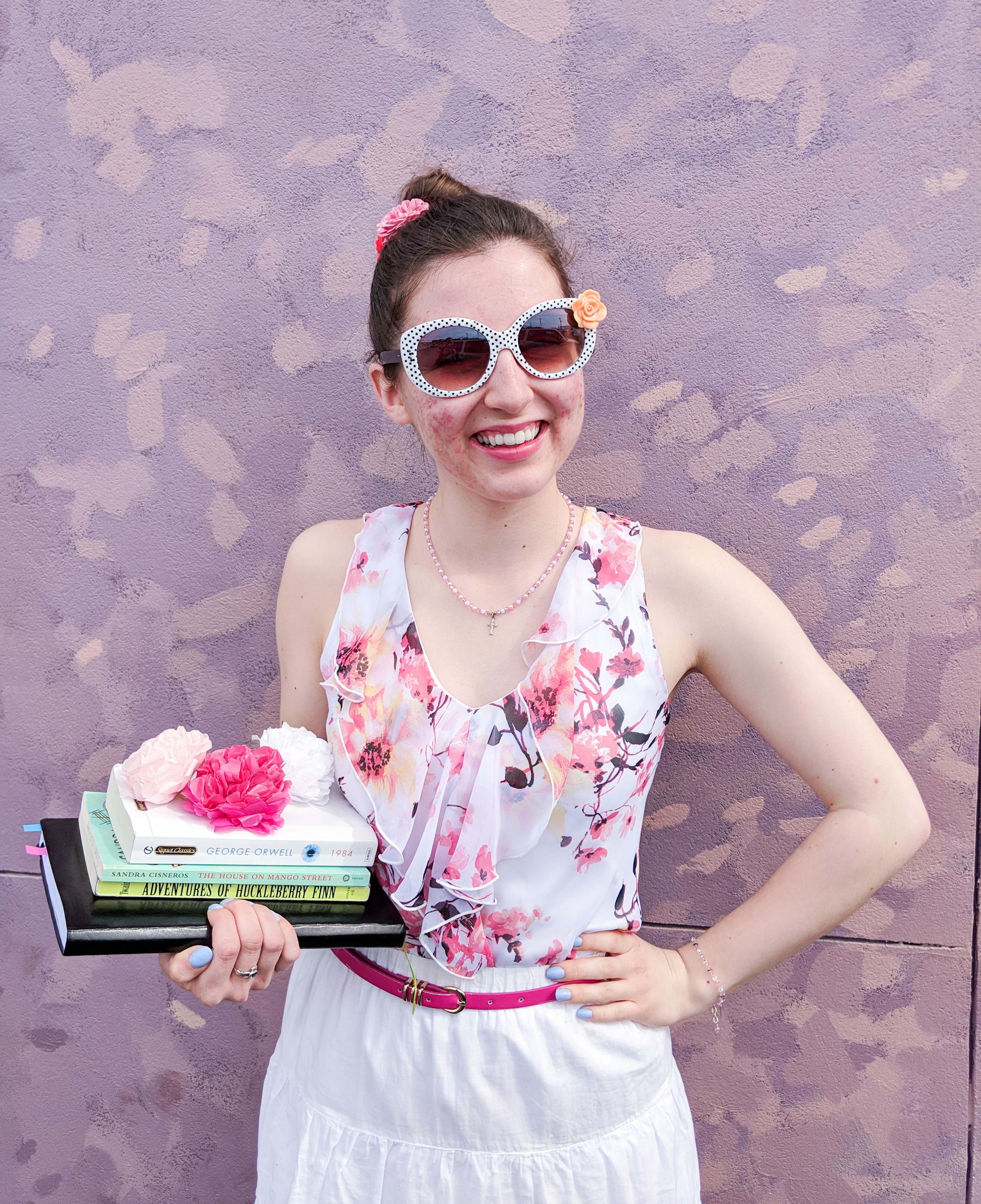 spring outfit, Easter outfit, polka dot sunglasses