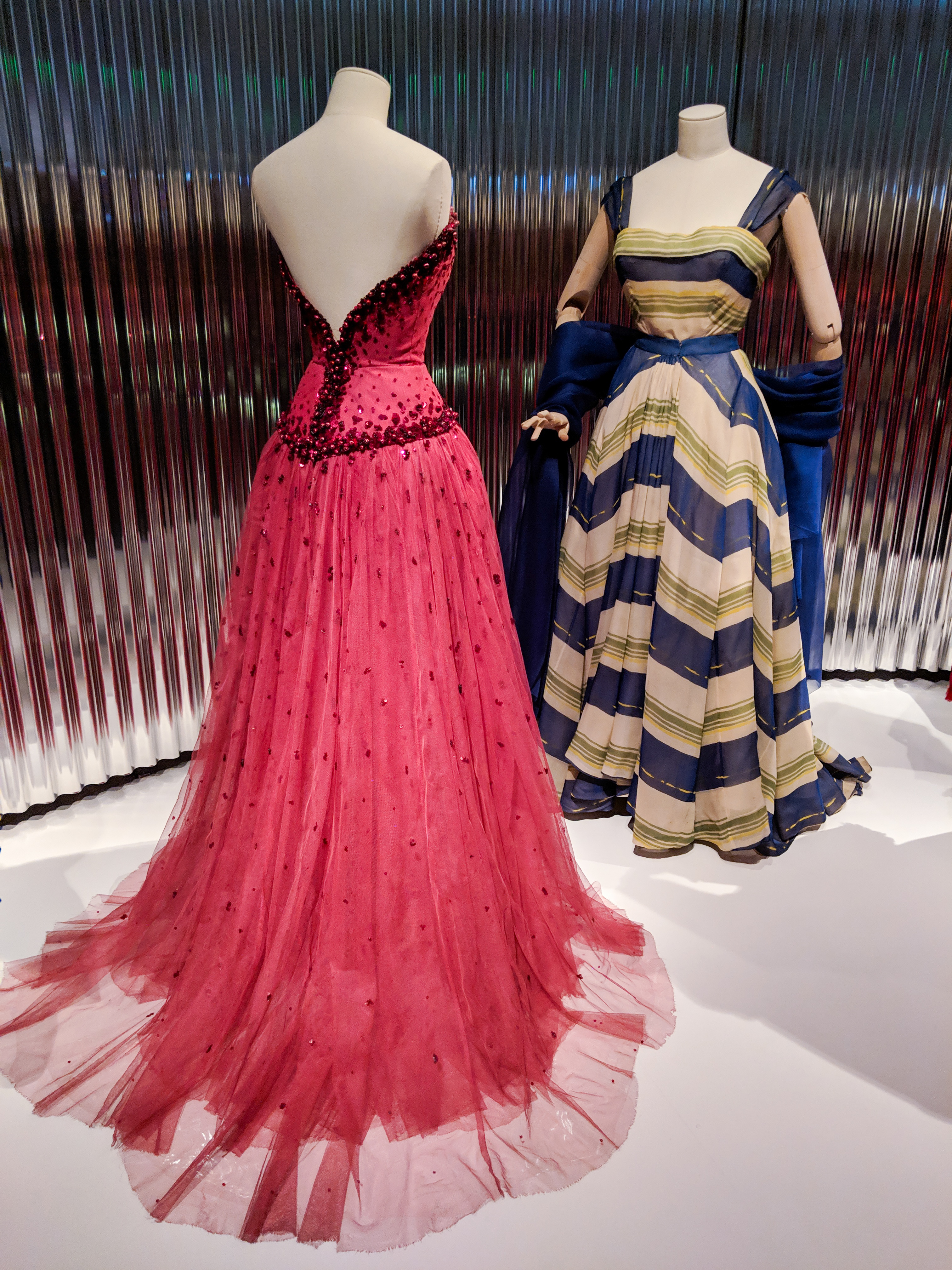 red Dior backless gown