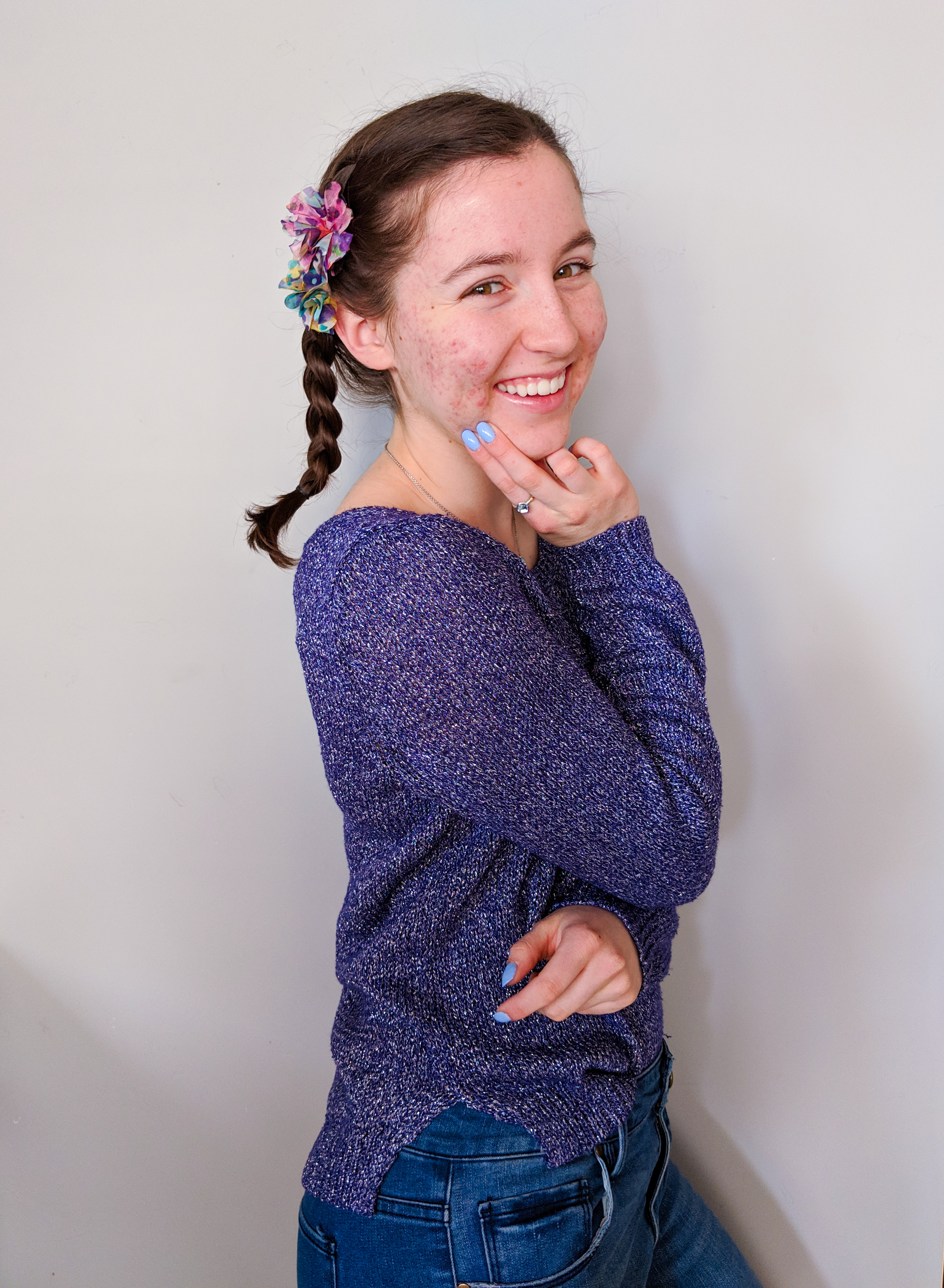 baby blue fingernails, sally hansen, nail polish