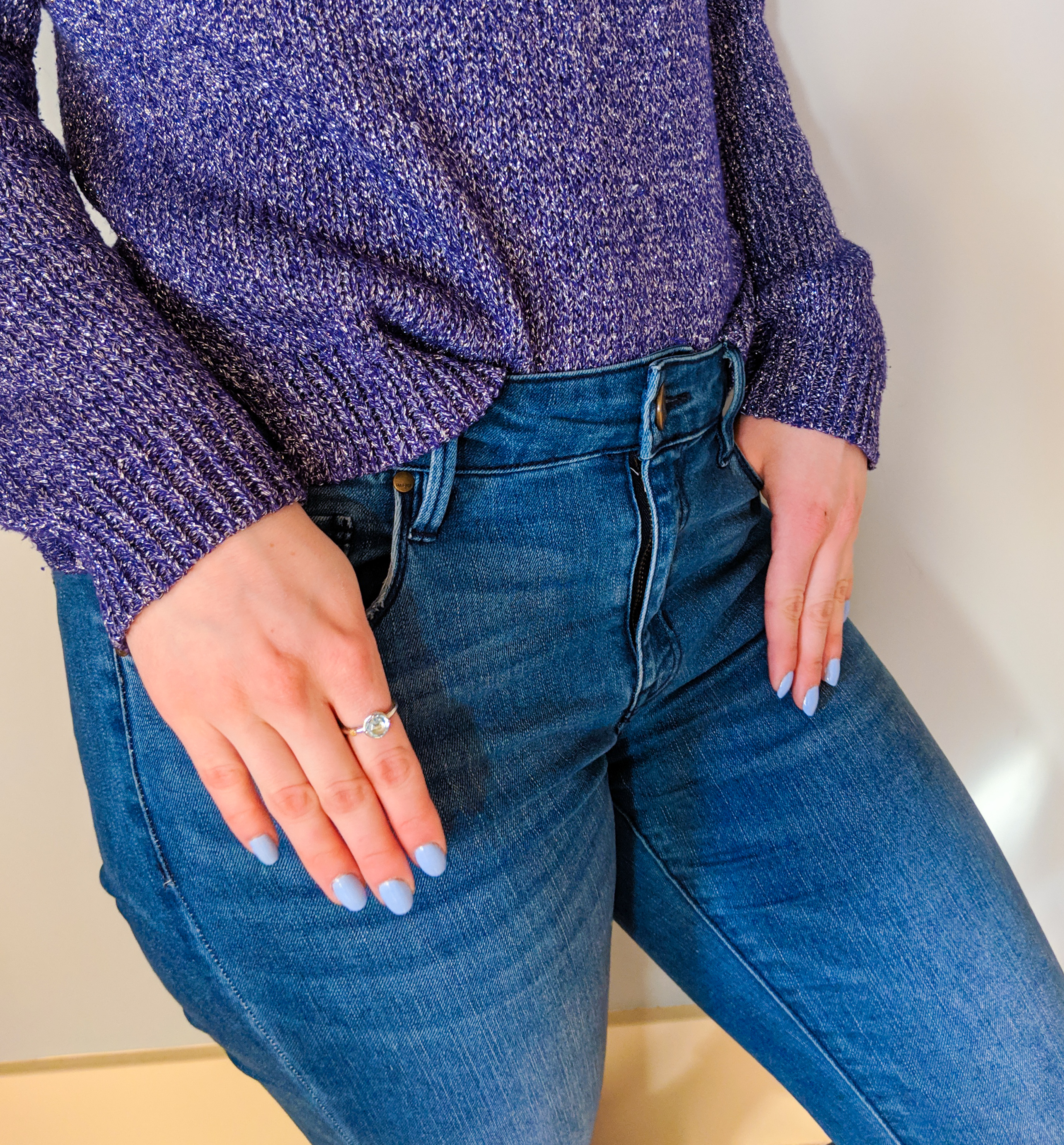 pastel blue nail polish, periwinkle, Sally Hansen