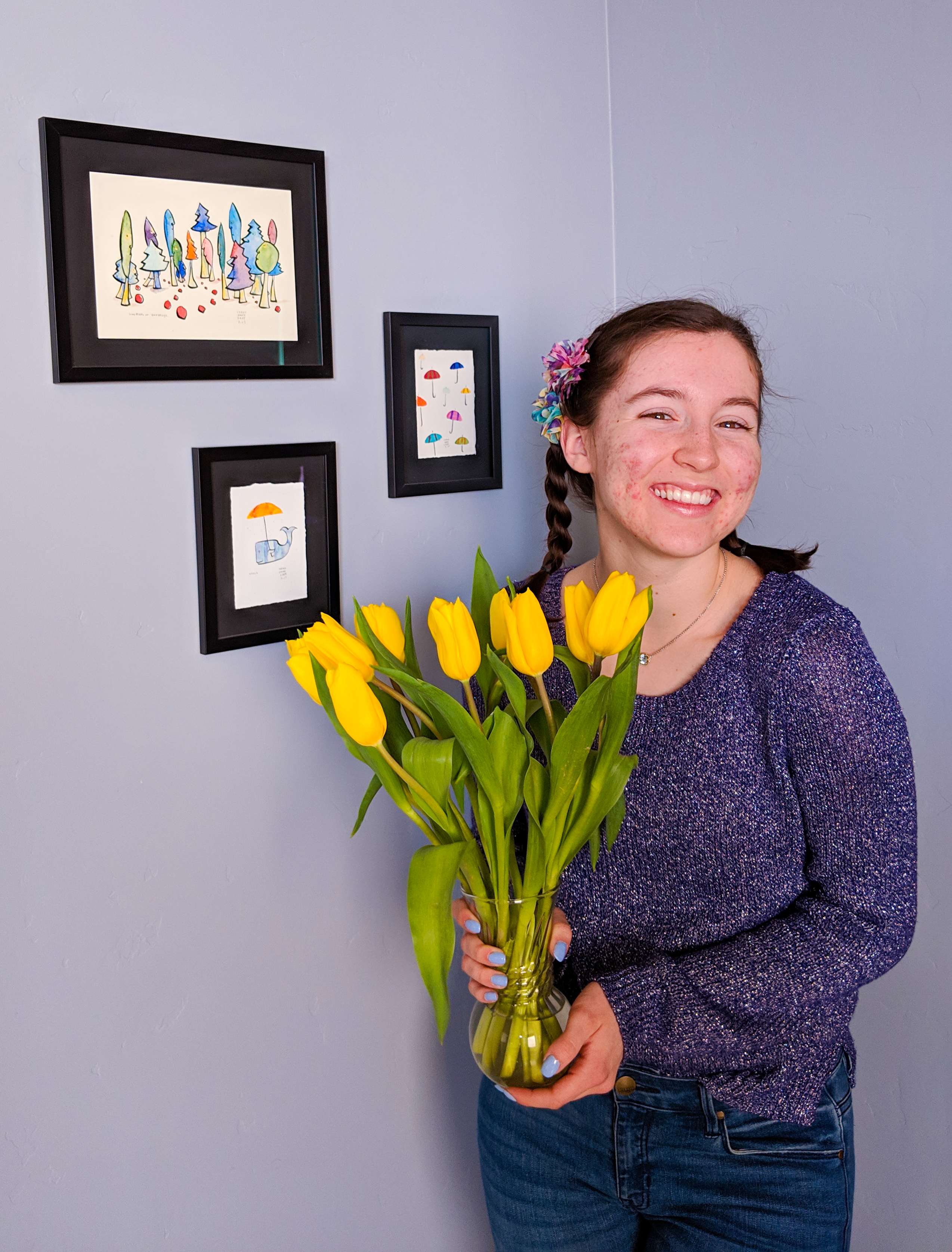Sally Hansen Babe Blue fingernails