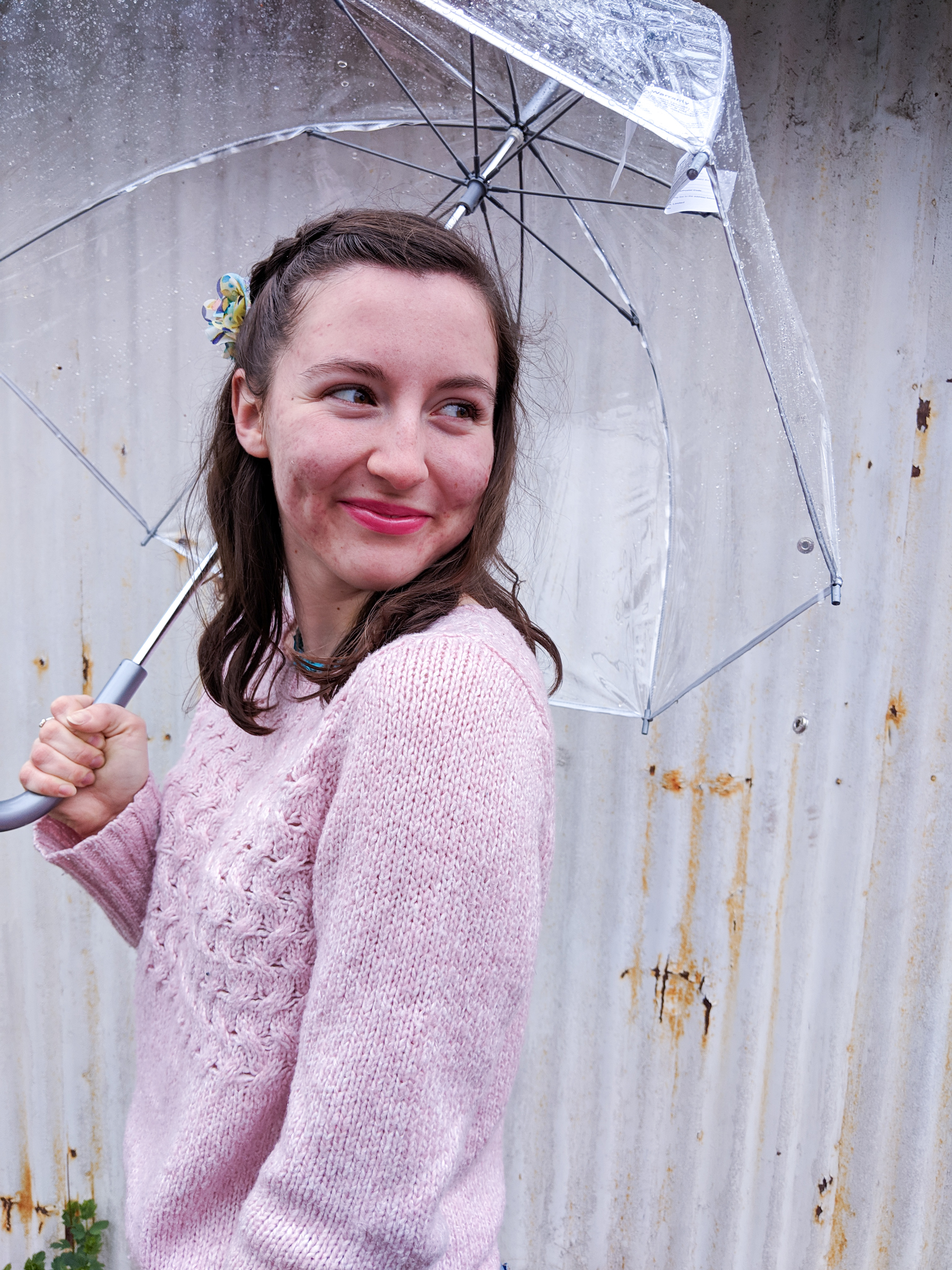 pink lipstick, pink sweater, spring dressing