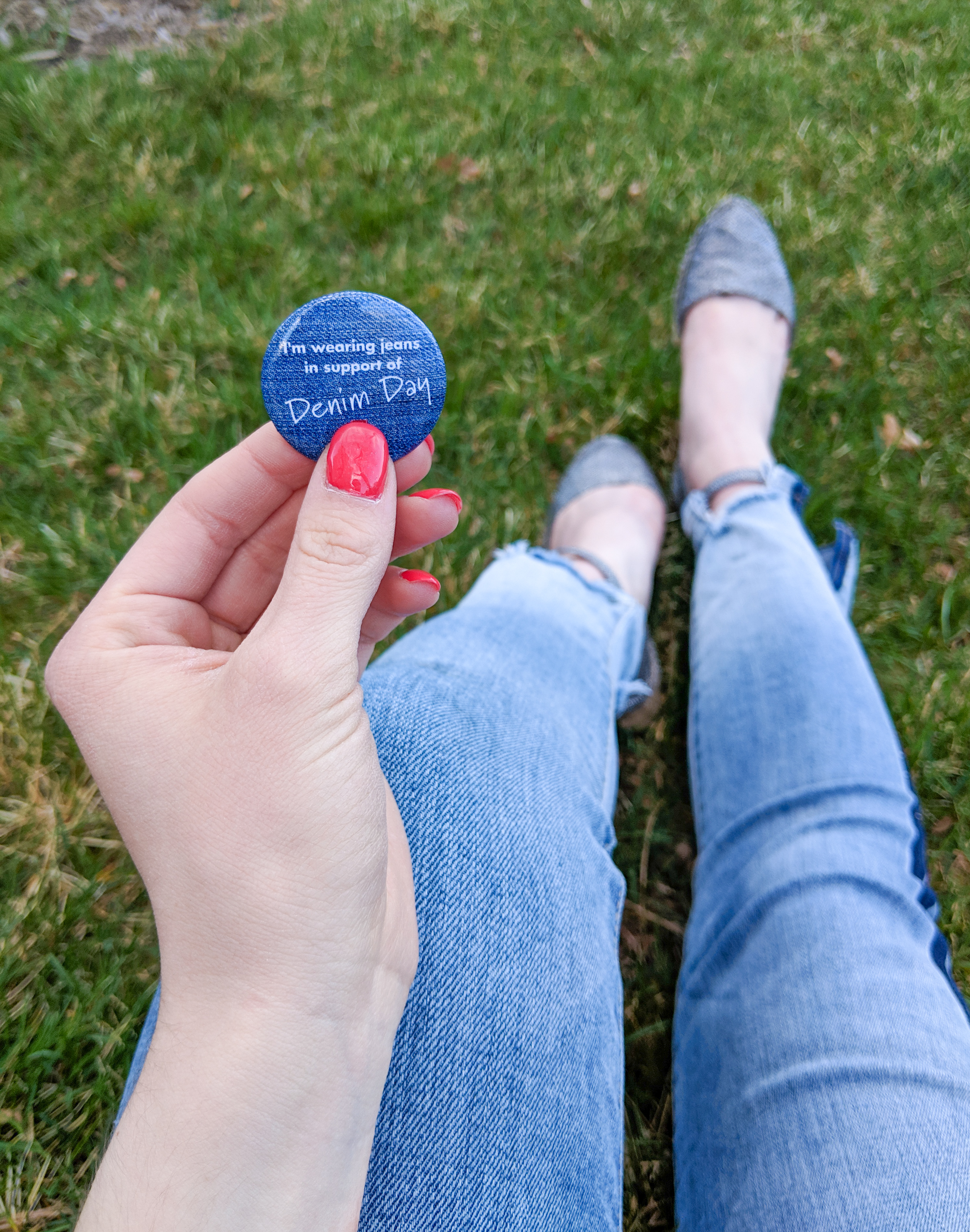 I'm wearing jeans in support of denim day