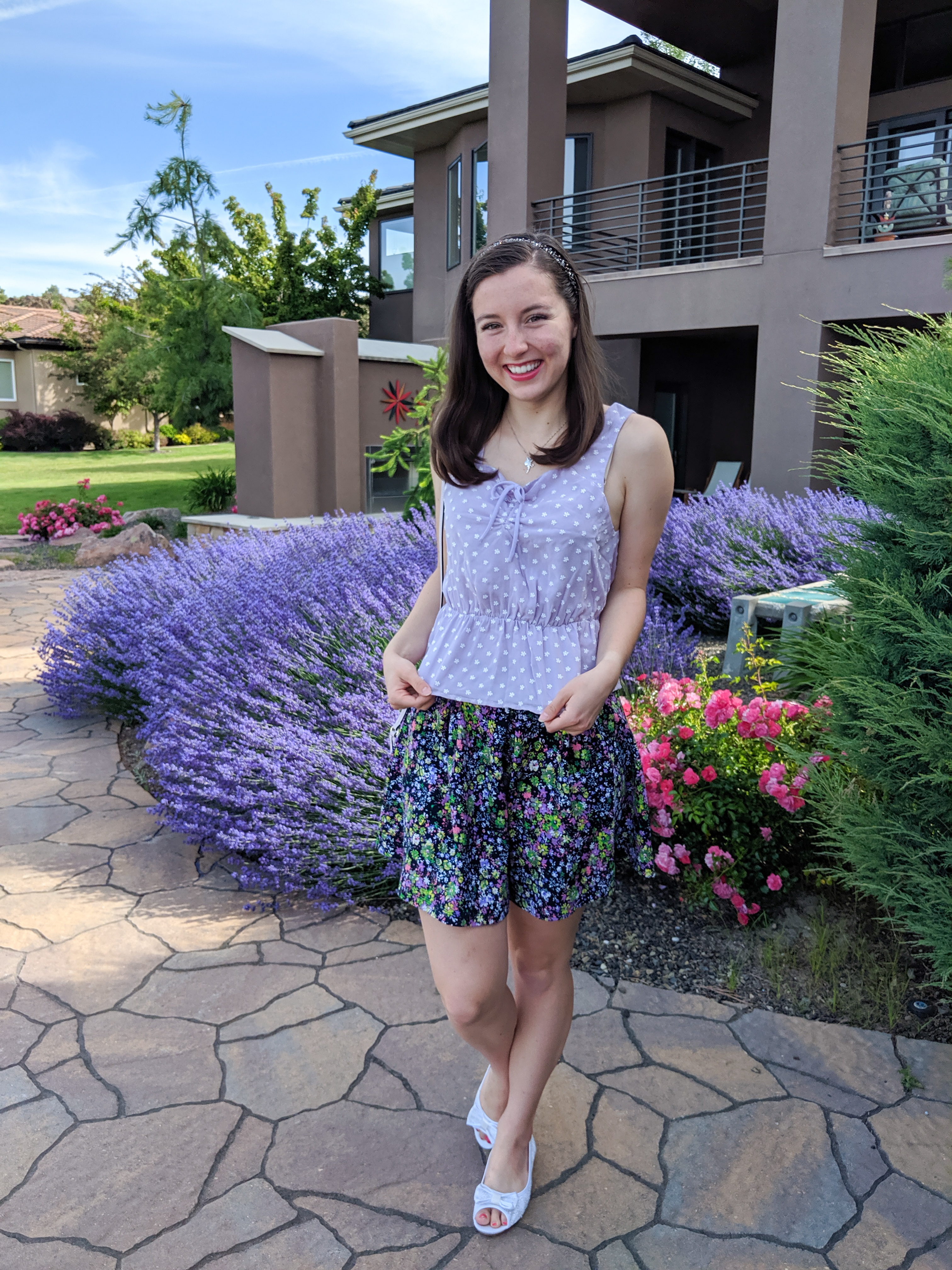 Freshman 15, college, purple outfit, summer outfit