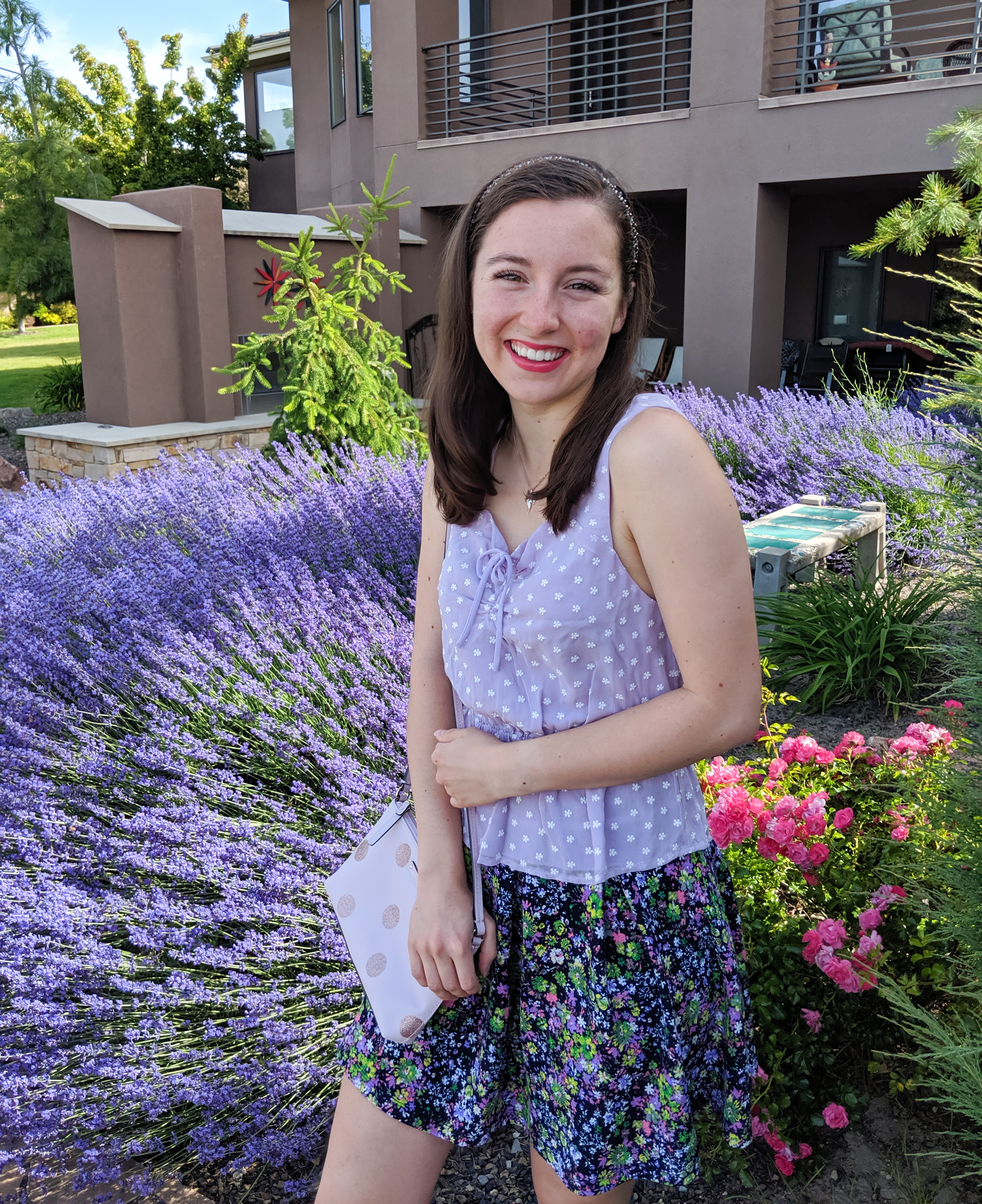 Purple outfit, lavender, Francesca's, freshman 15