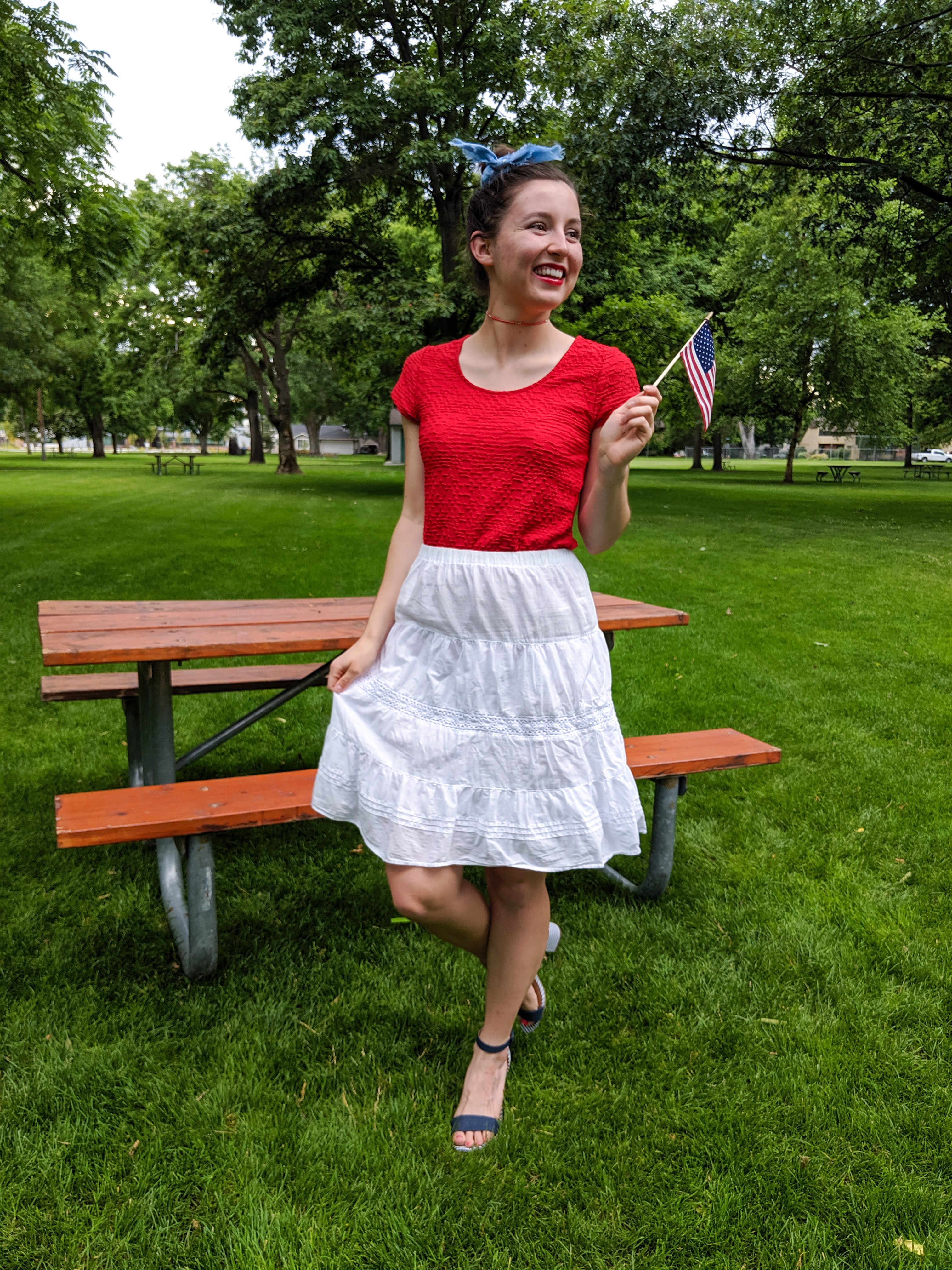 red white and blue, patriotic outfit, Independence Day, JCPenney