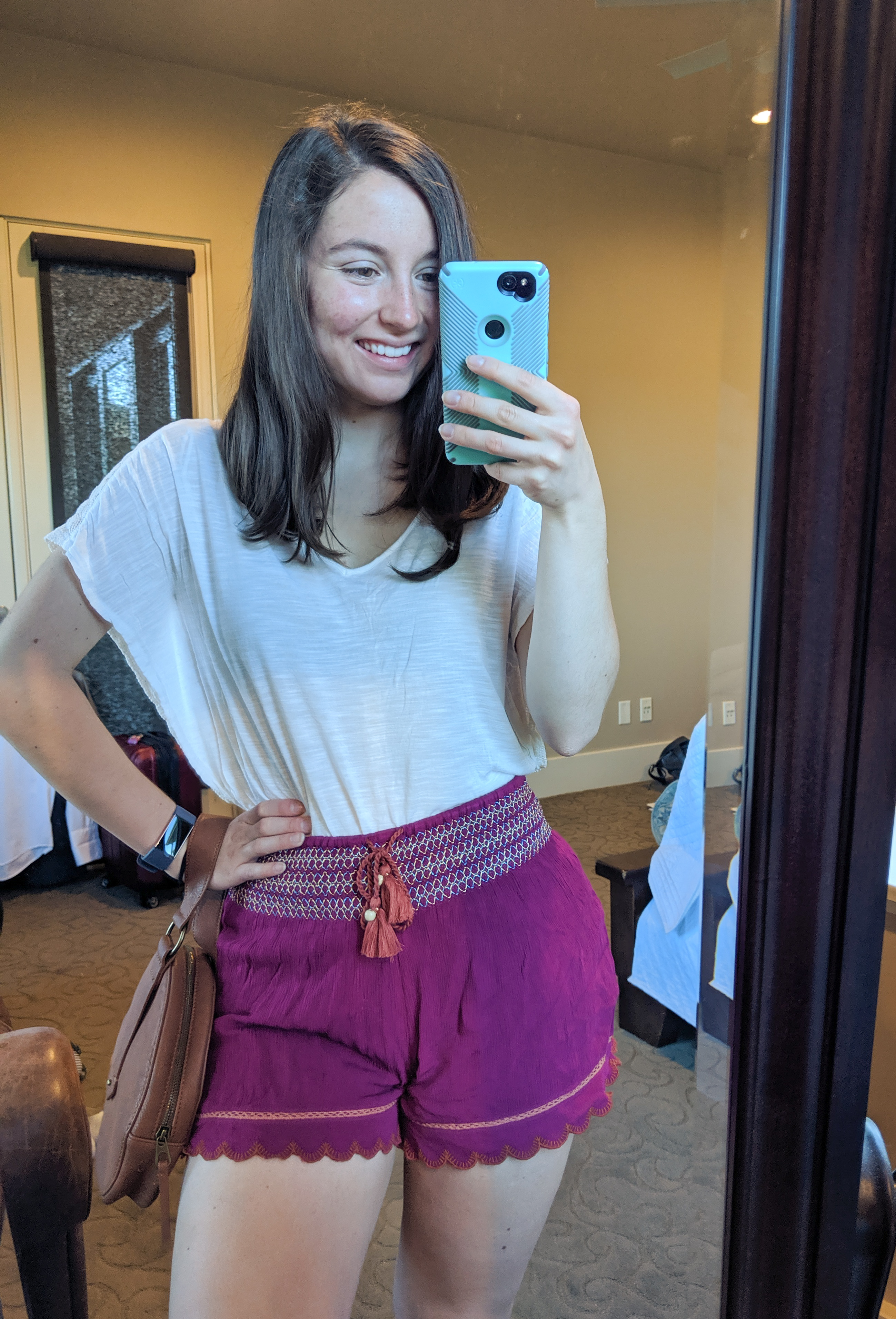 pink embroidered shorts from Francesca's