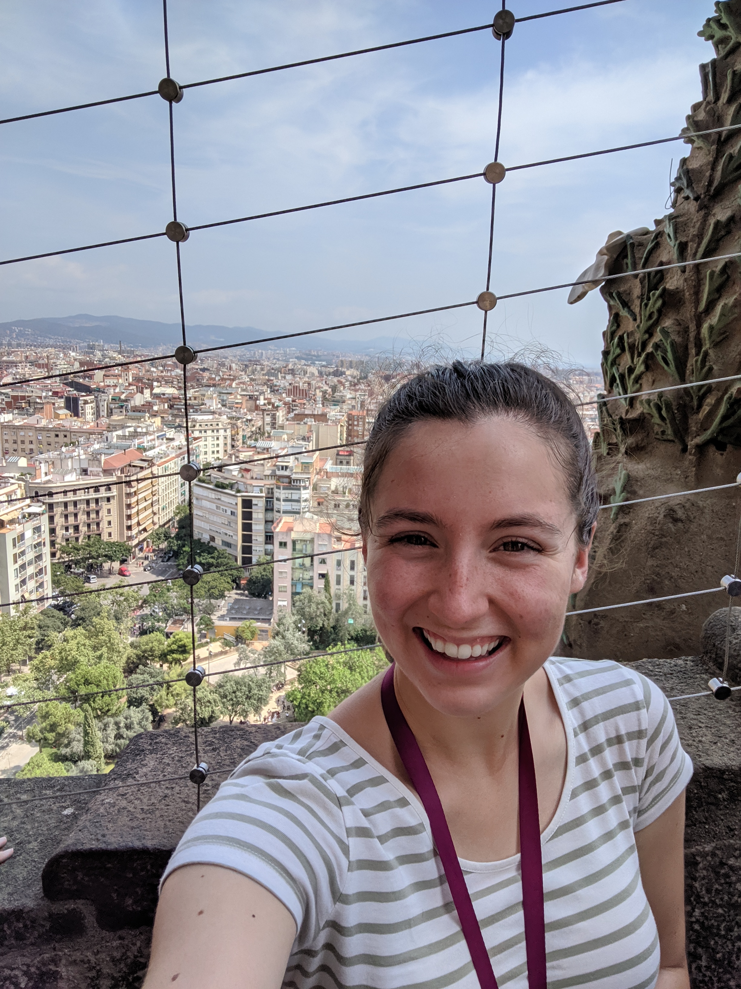 Barcelona, Sagrada familia, striped tee,