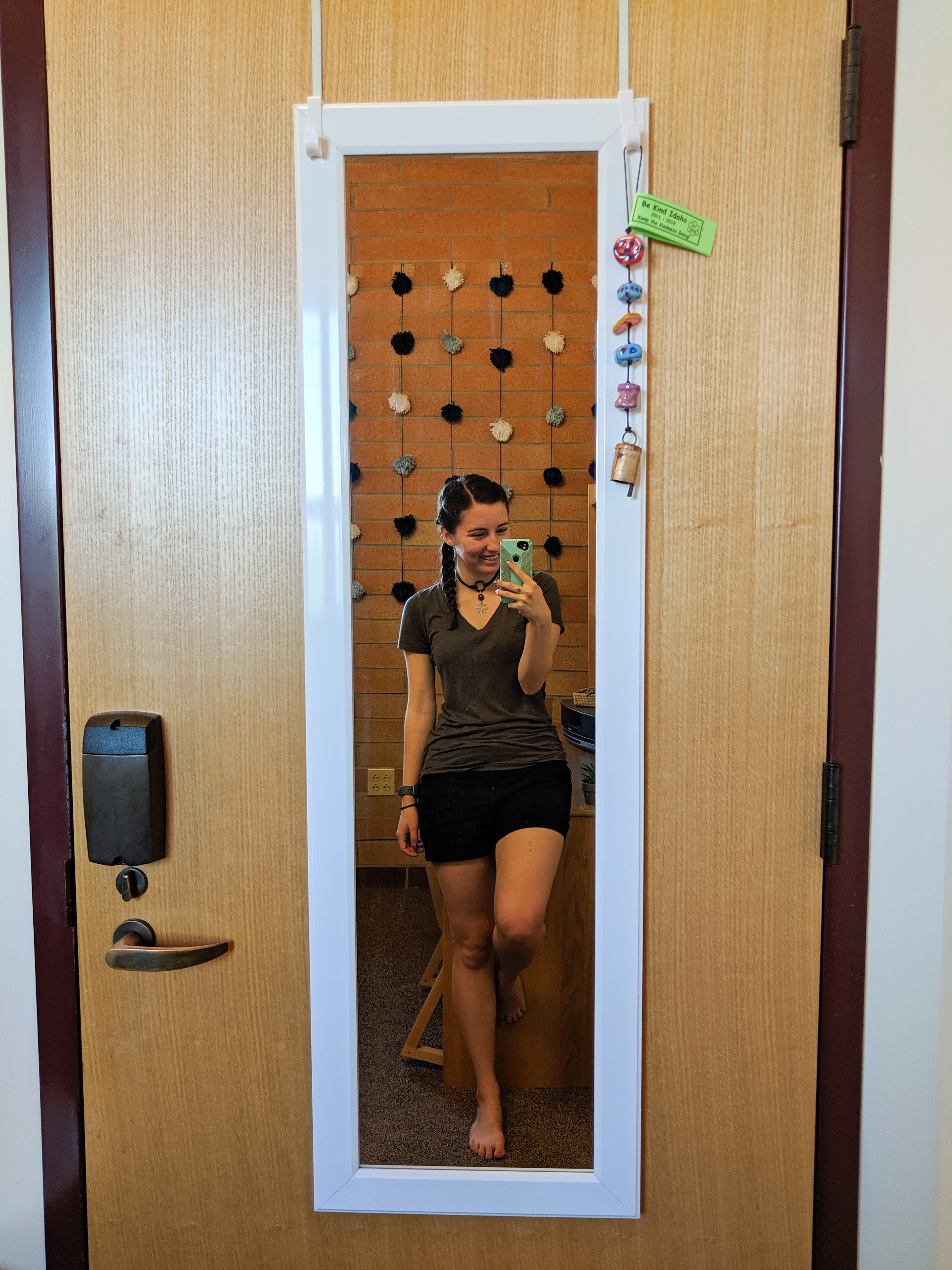 over-the-door mirror, pom pom garland