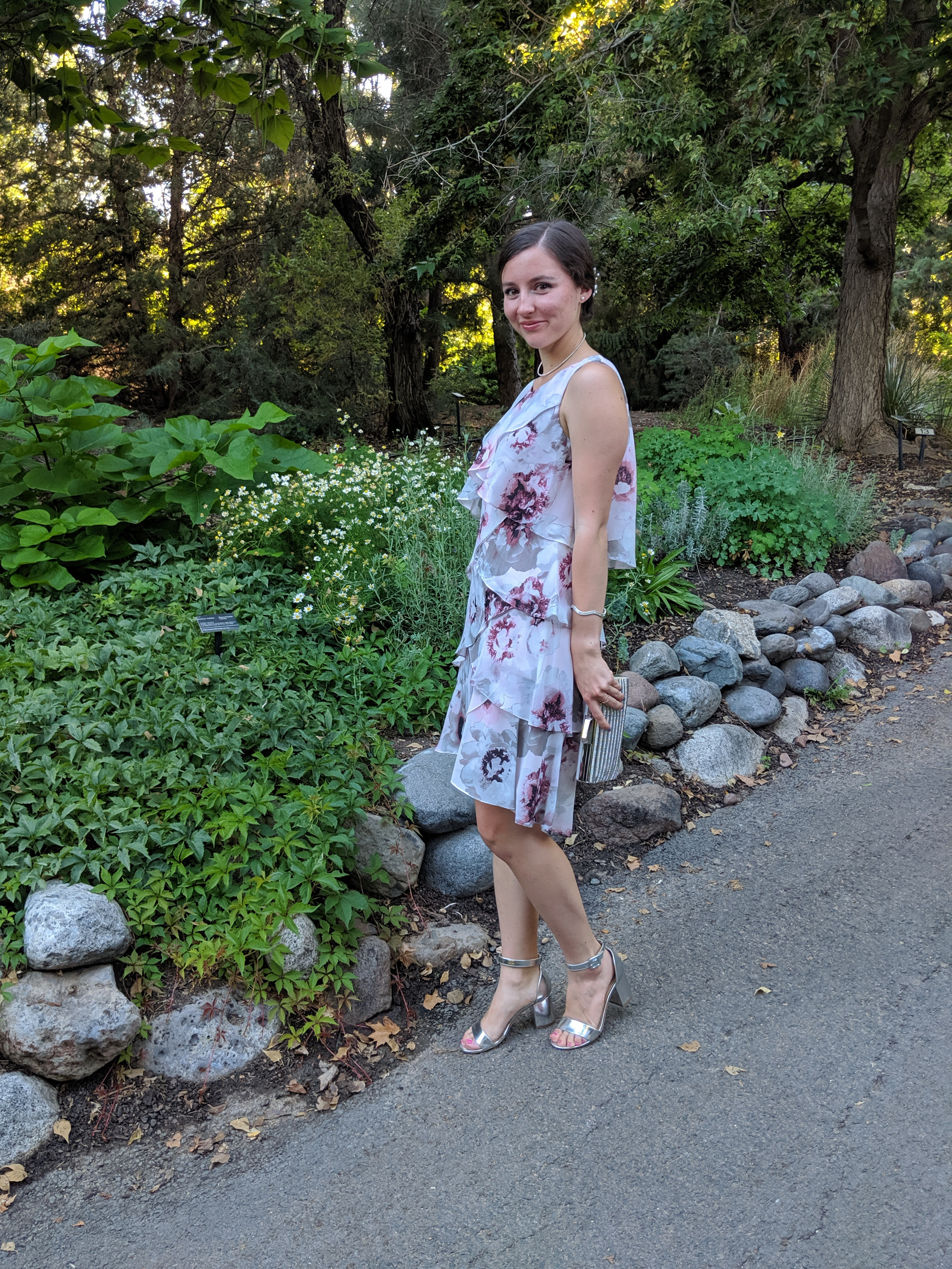 floral ruffle dress, summer wedding, wedding guest game