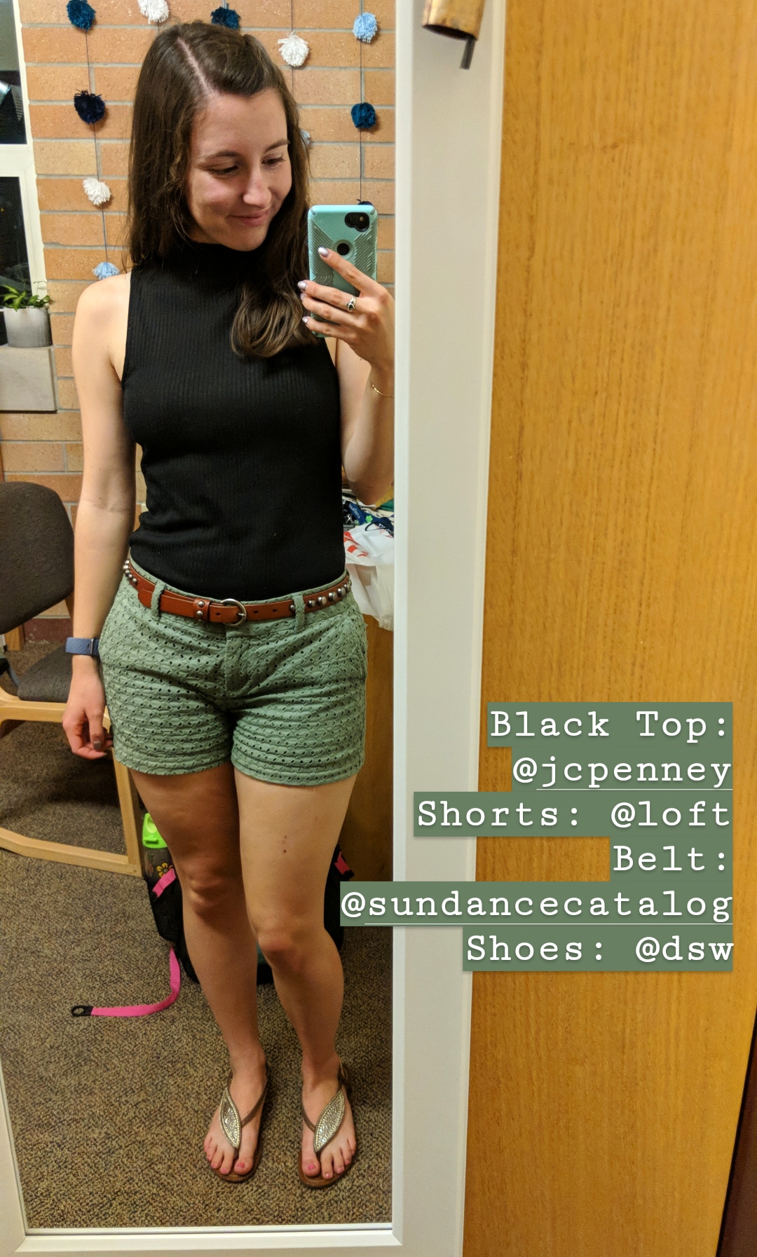fall outfit, Denver fashion blogger, green shorts, black mockneck top