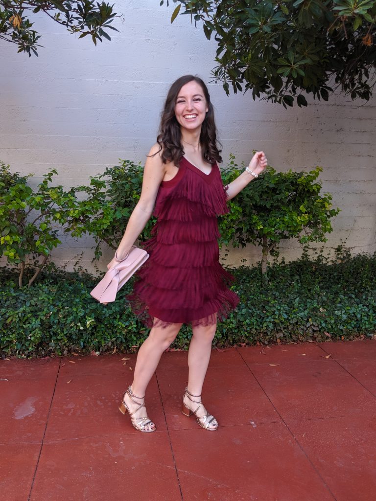 dancing outfit, fringe dress, wedding guest