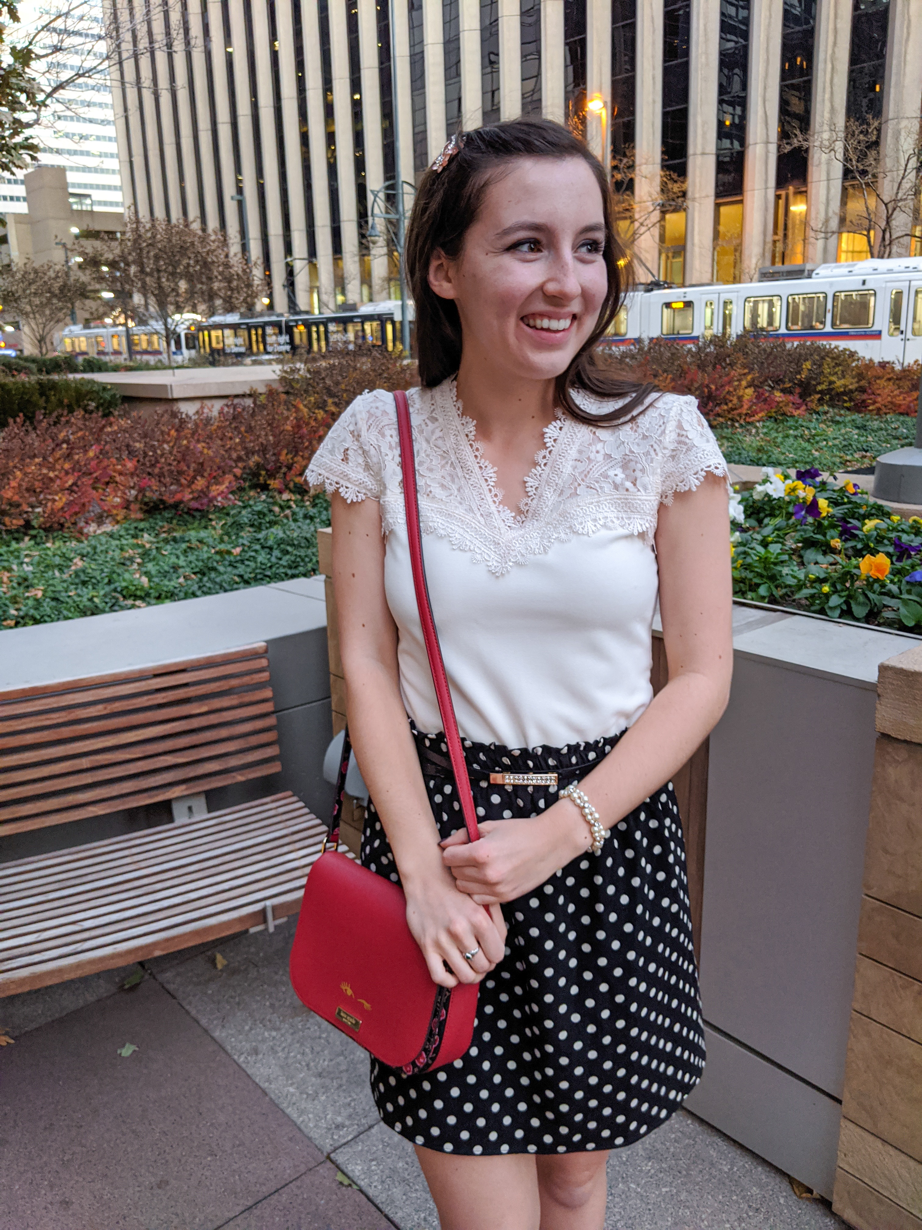 pop of red, H&M, Kate Spade, Francesca's