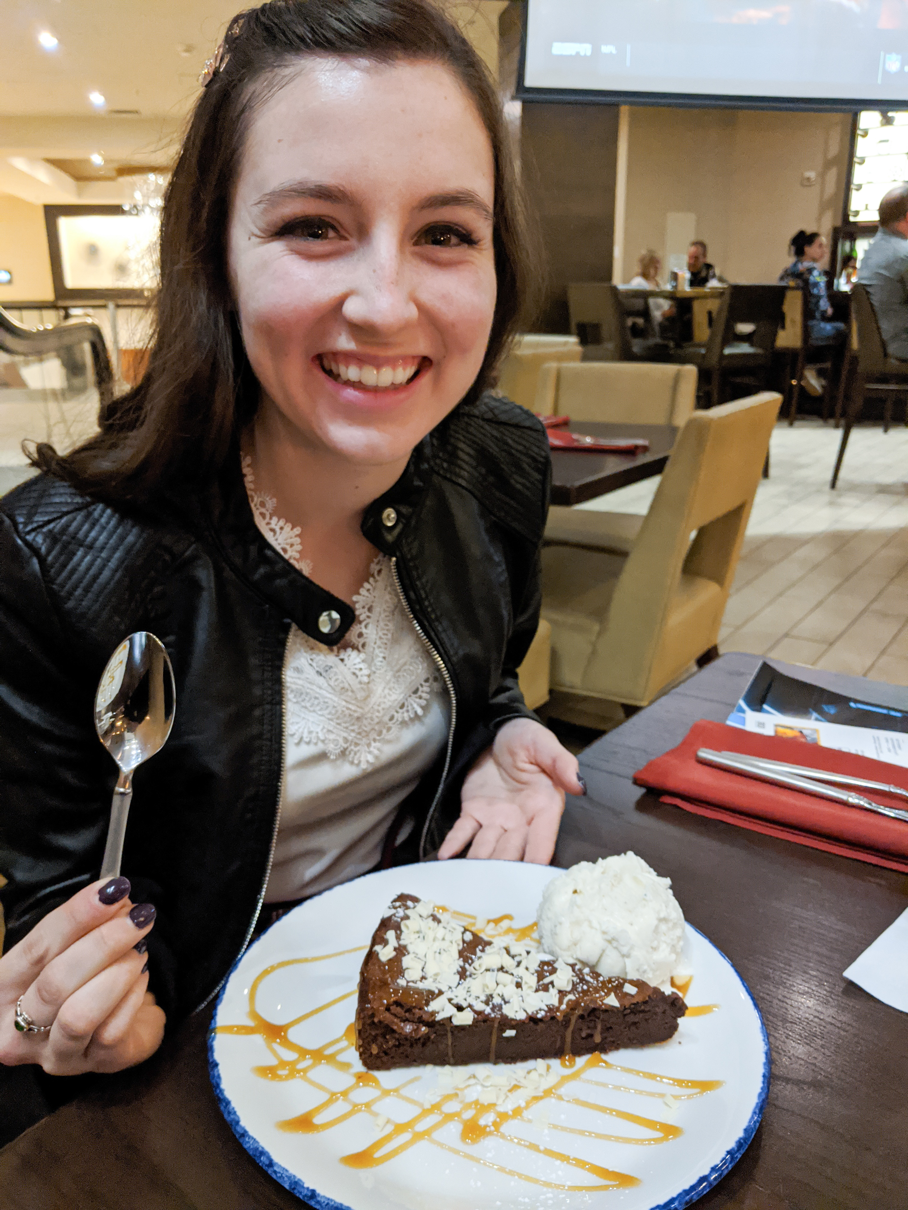 birthday outfit, birthday dessert, chocolate cake