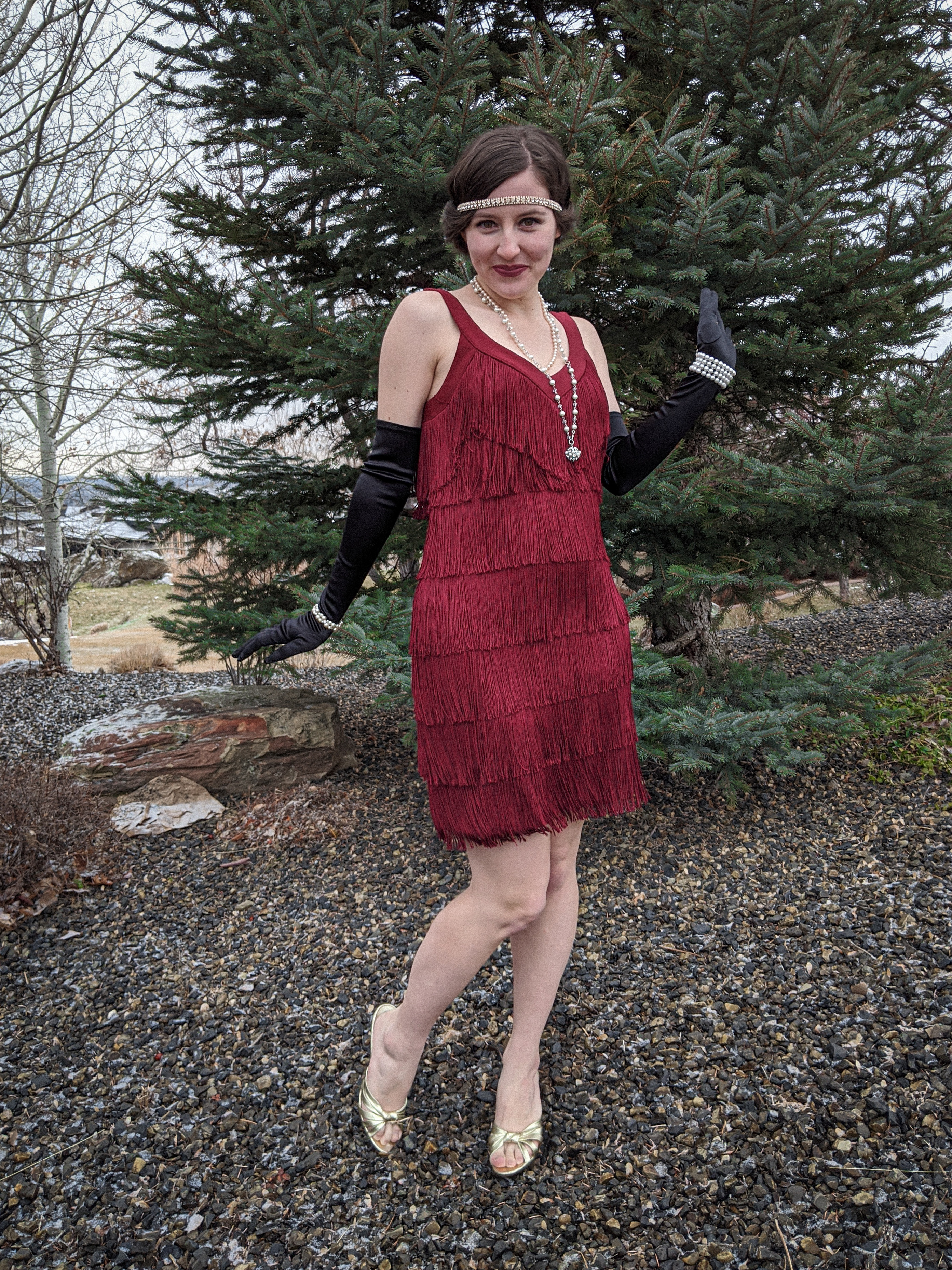 flapper style, roaring 20s, fringe dress, White House Black Market