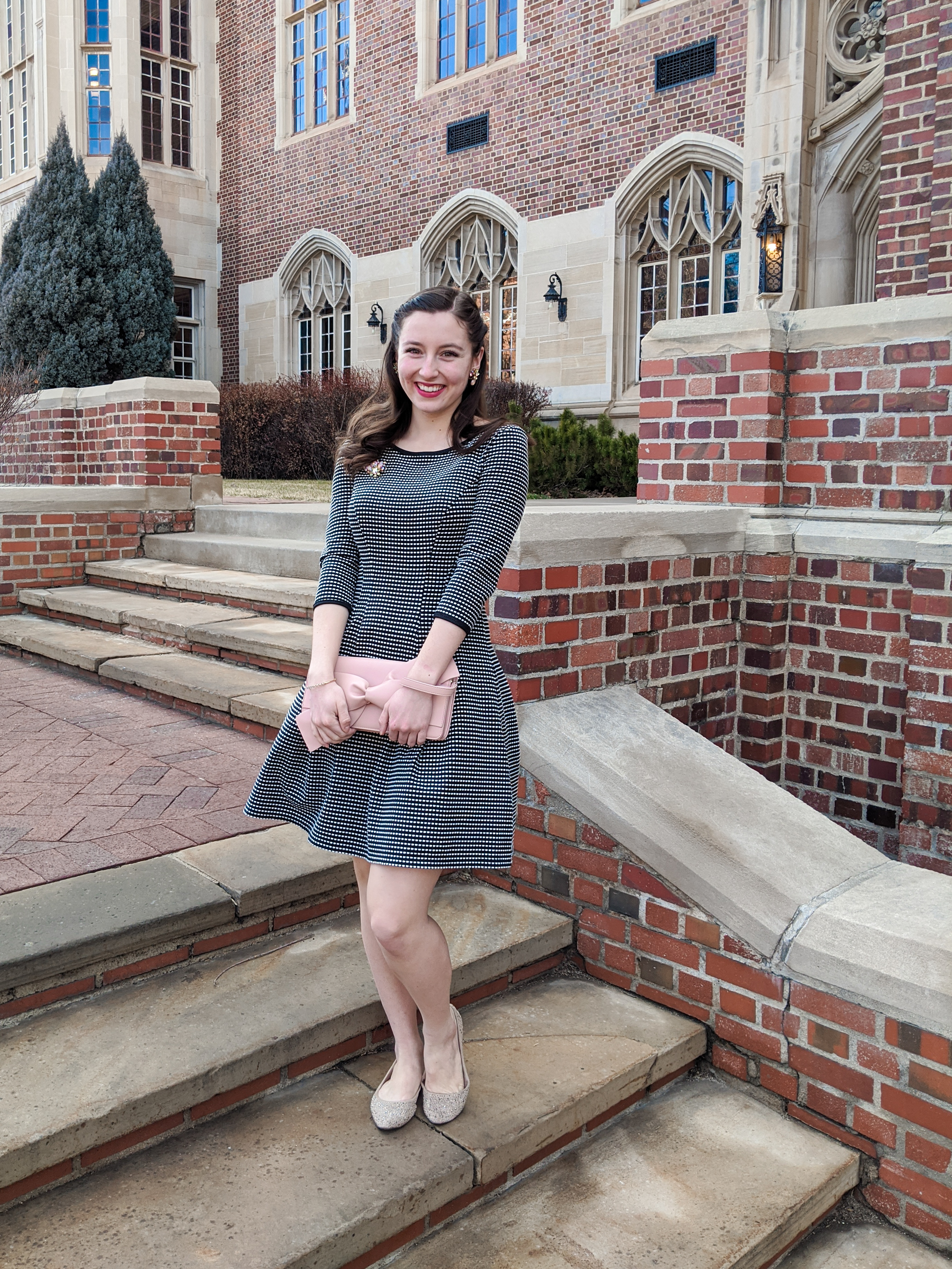 old fashioned dress, bow clutch, heirloom piece, hand-me-down