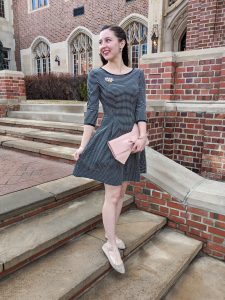 fit and flare dress, bow clutch, Stitch Fix, Nordstrom Rack