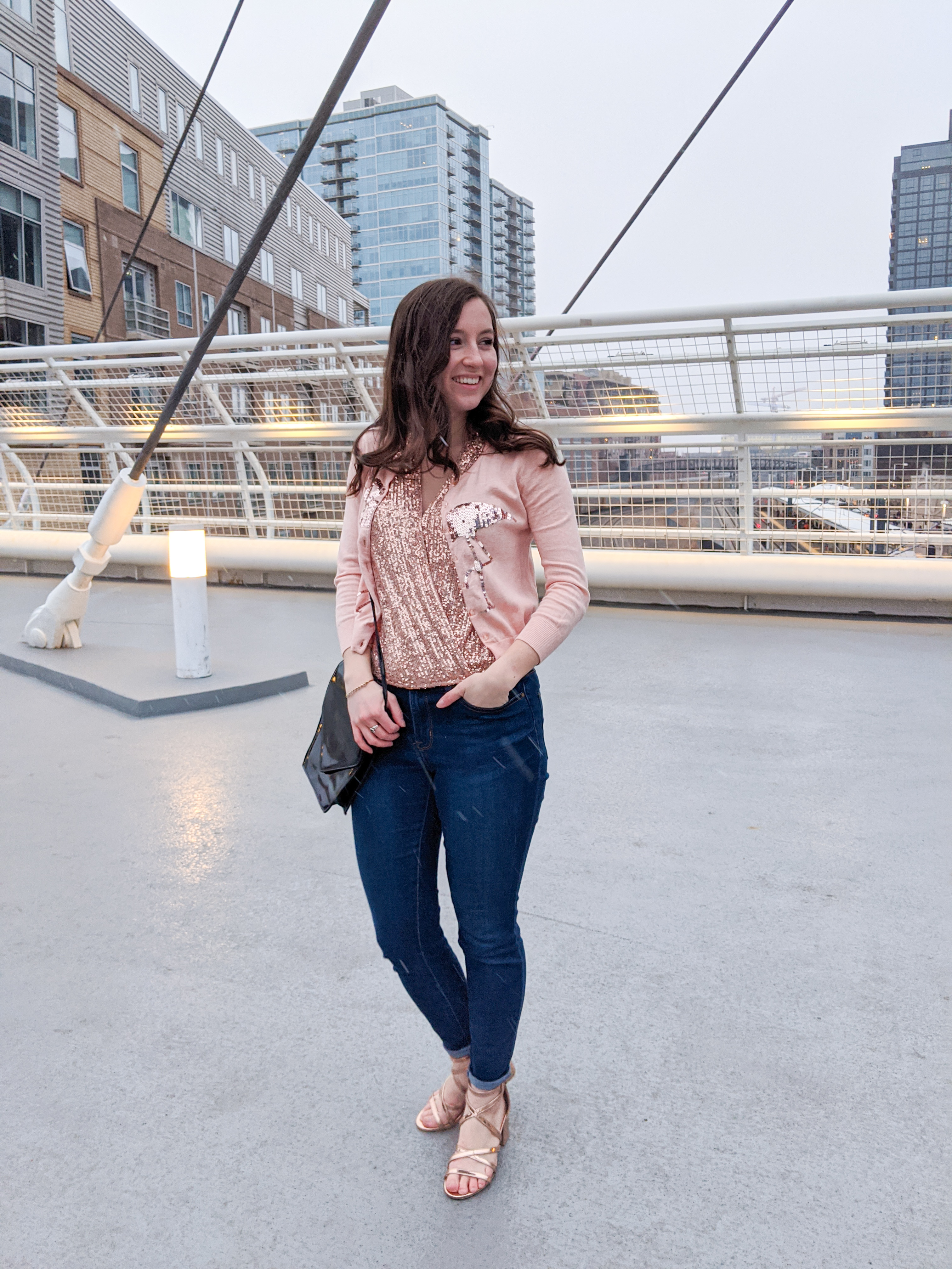 self-love, Valentine's Day, rose gold, sequin blouse