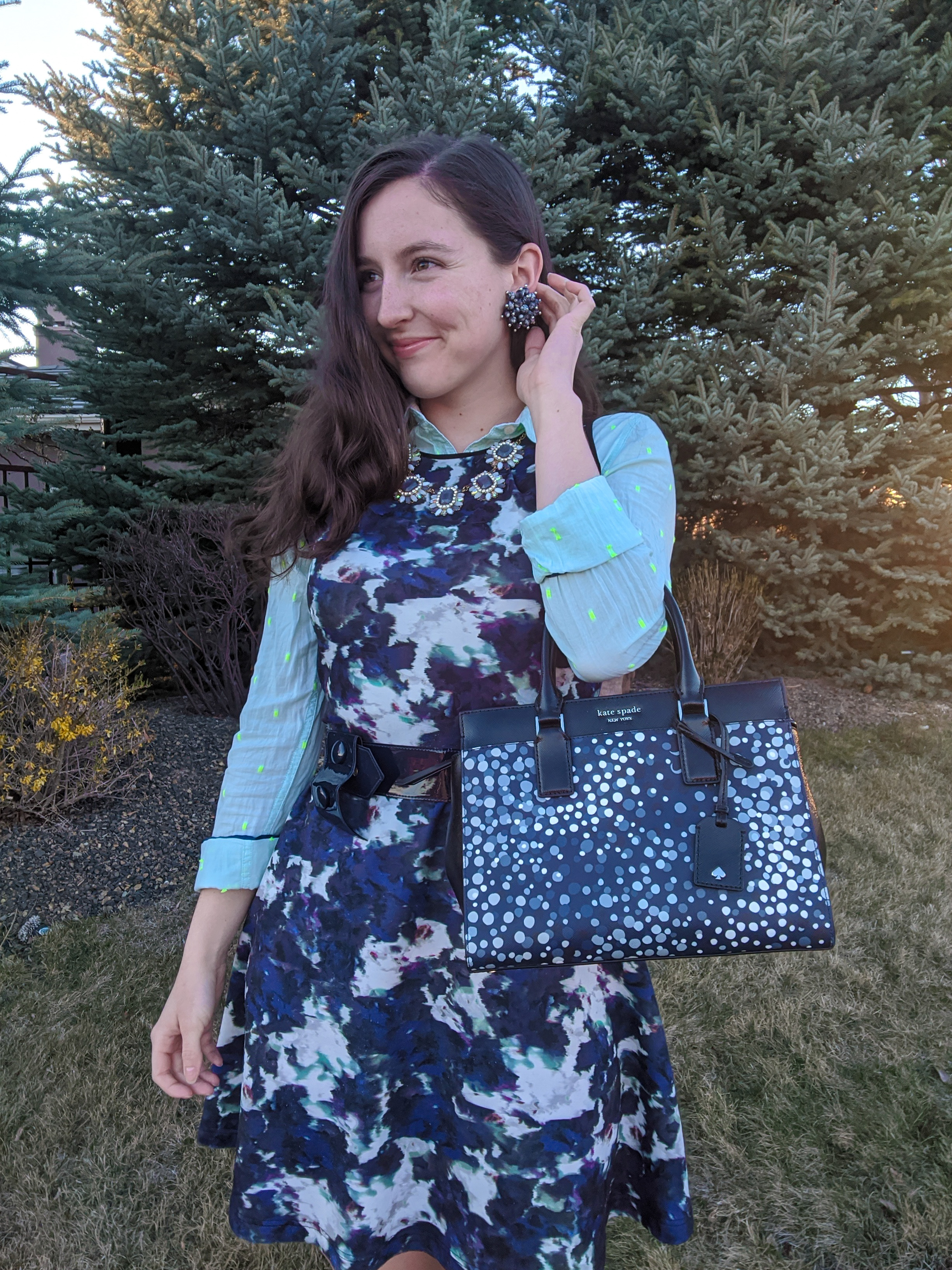 Mindy Lahiri style, Mindy Kaling style, bold pattern mixing