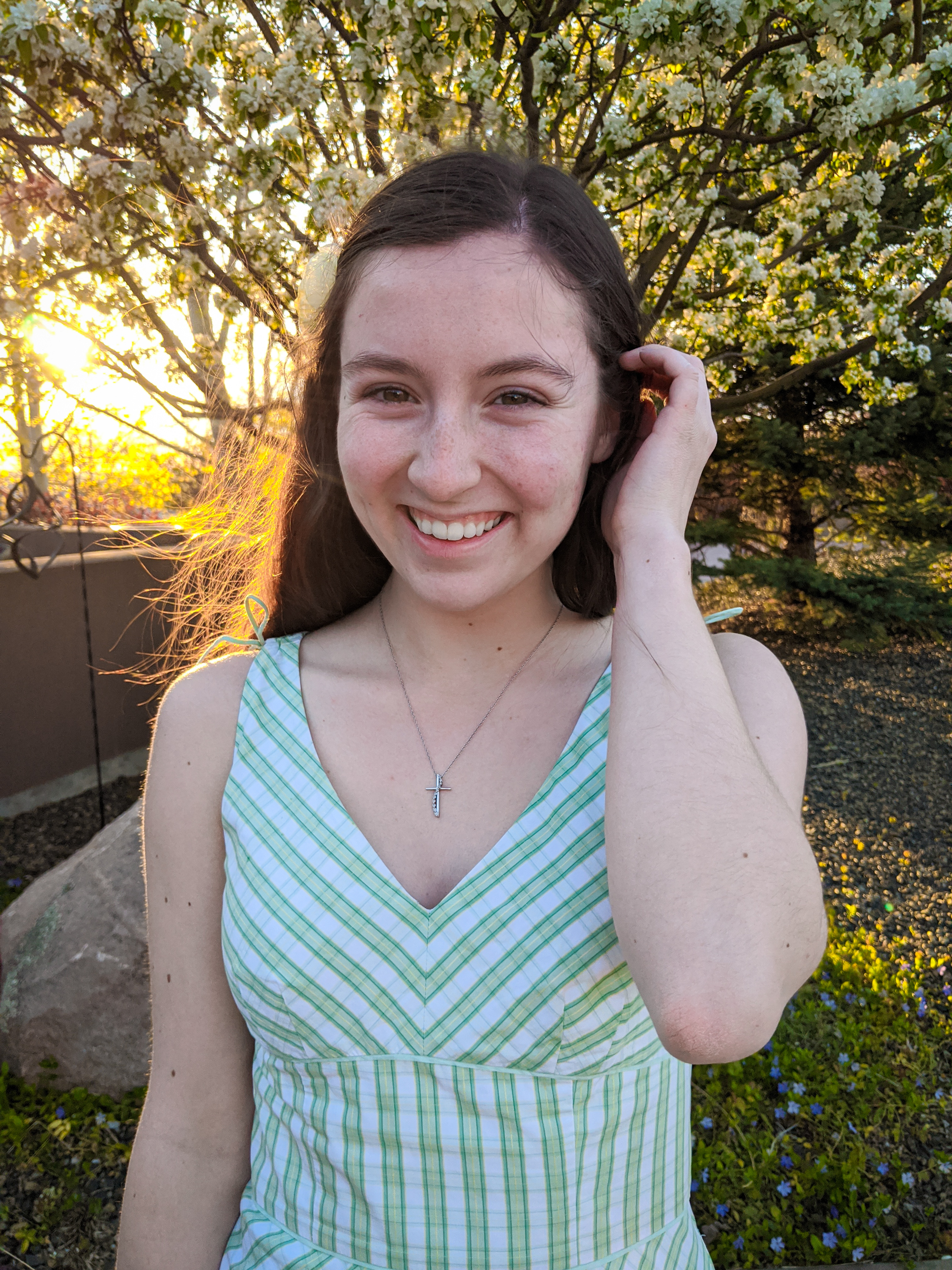 thrift shopping, thrifting, green plaid loft dress