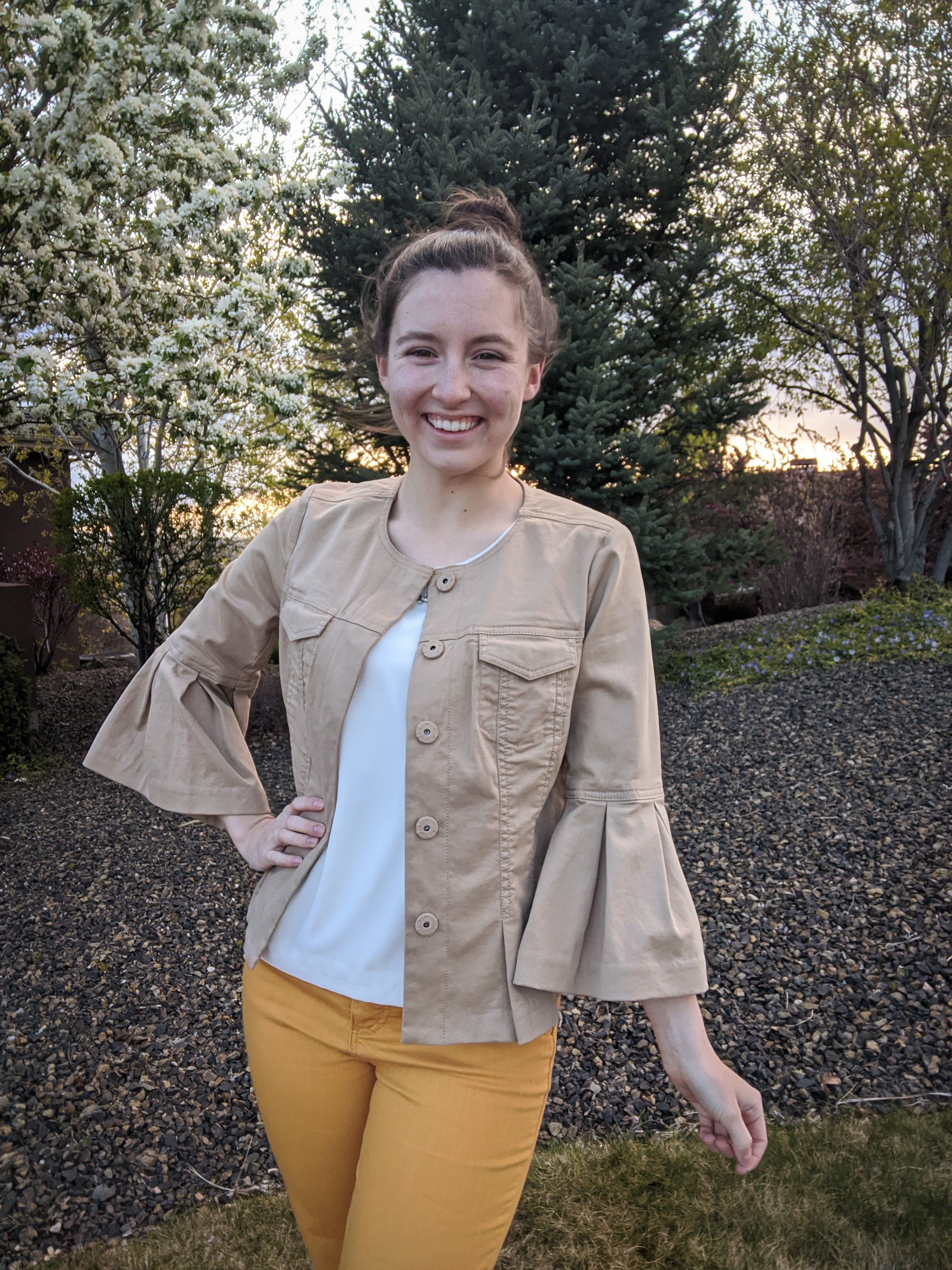 Ann Taylor jacket, flute sleeve jacket, thrift shopping