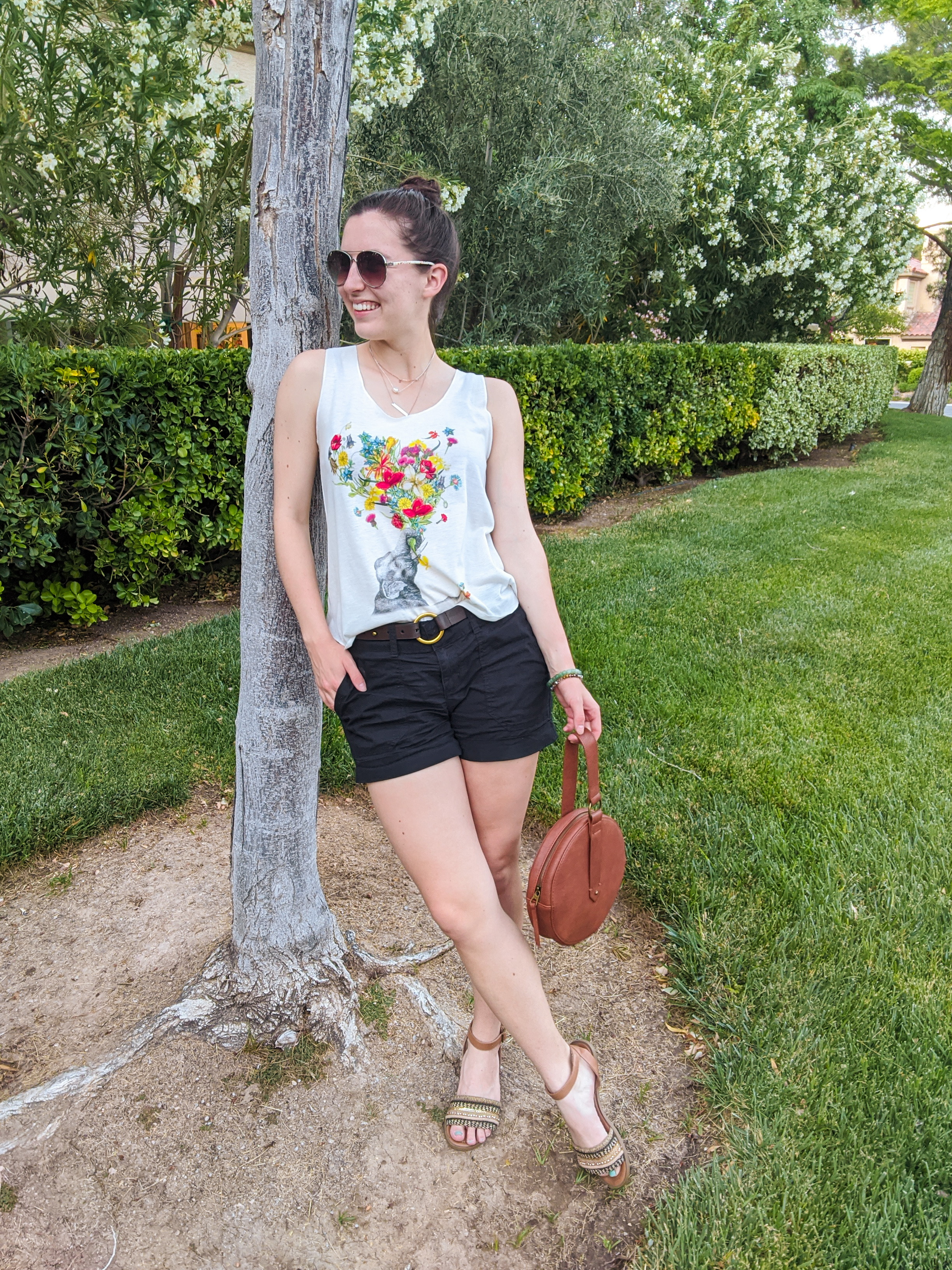 floral tank top, summer outfit, casual summer style