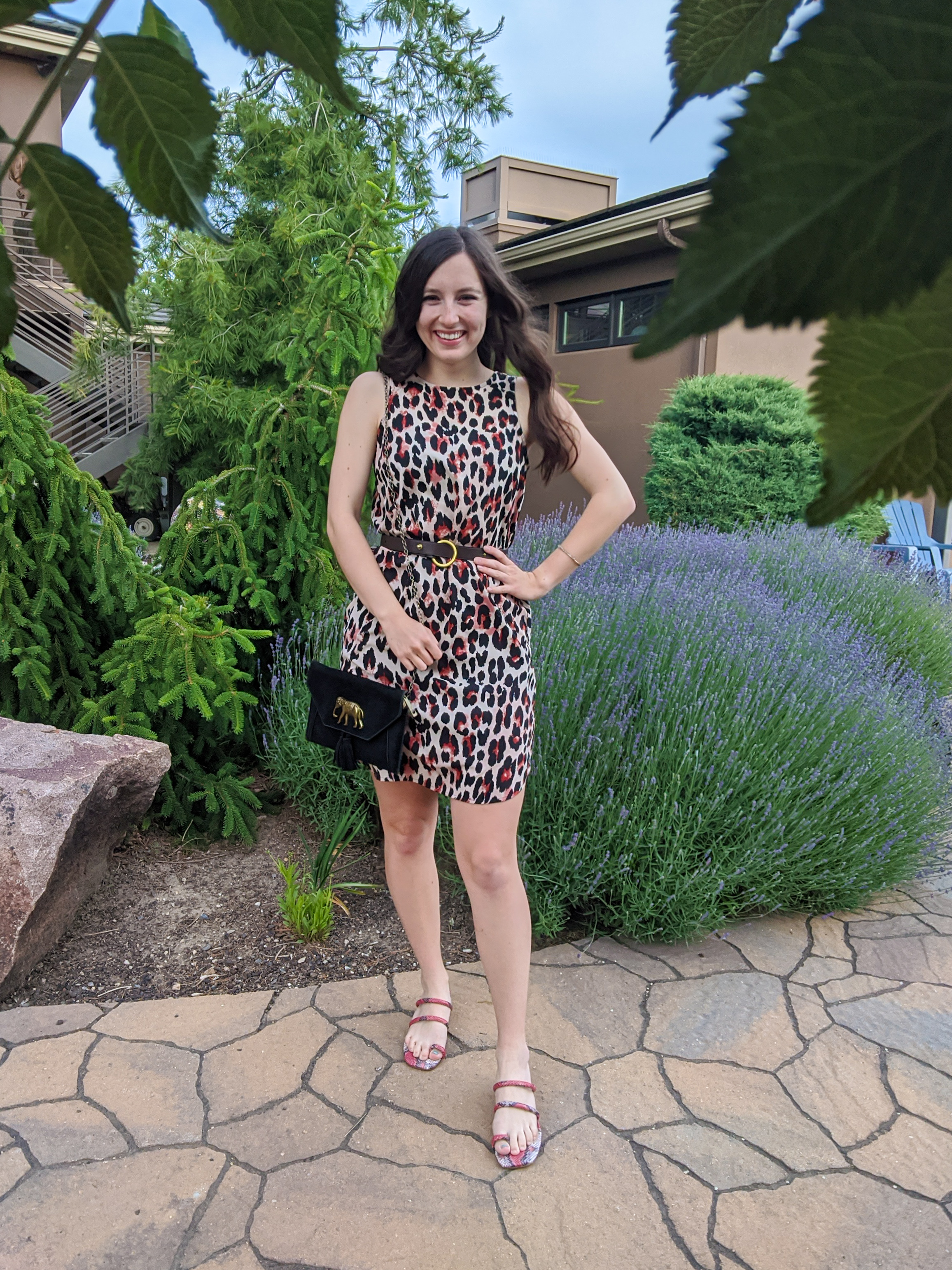 summer fashion, snakeskin sandals, leopard dress