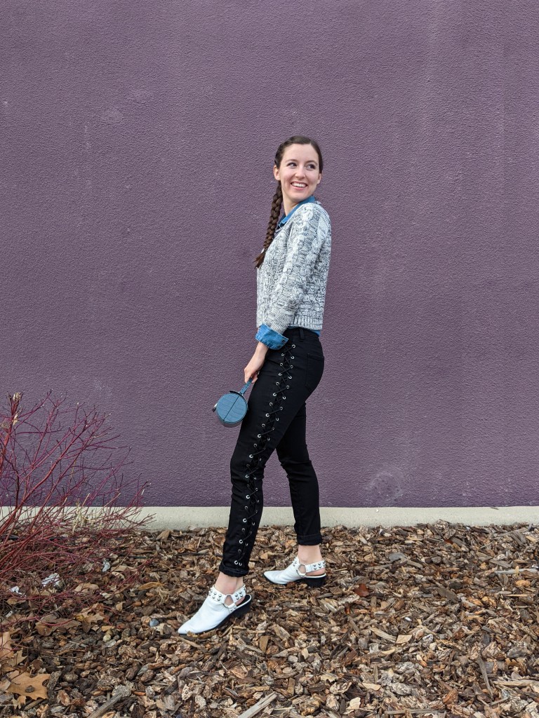 layered-sweater-blue-purse-laceup-pants