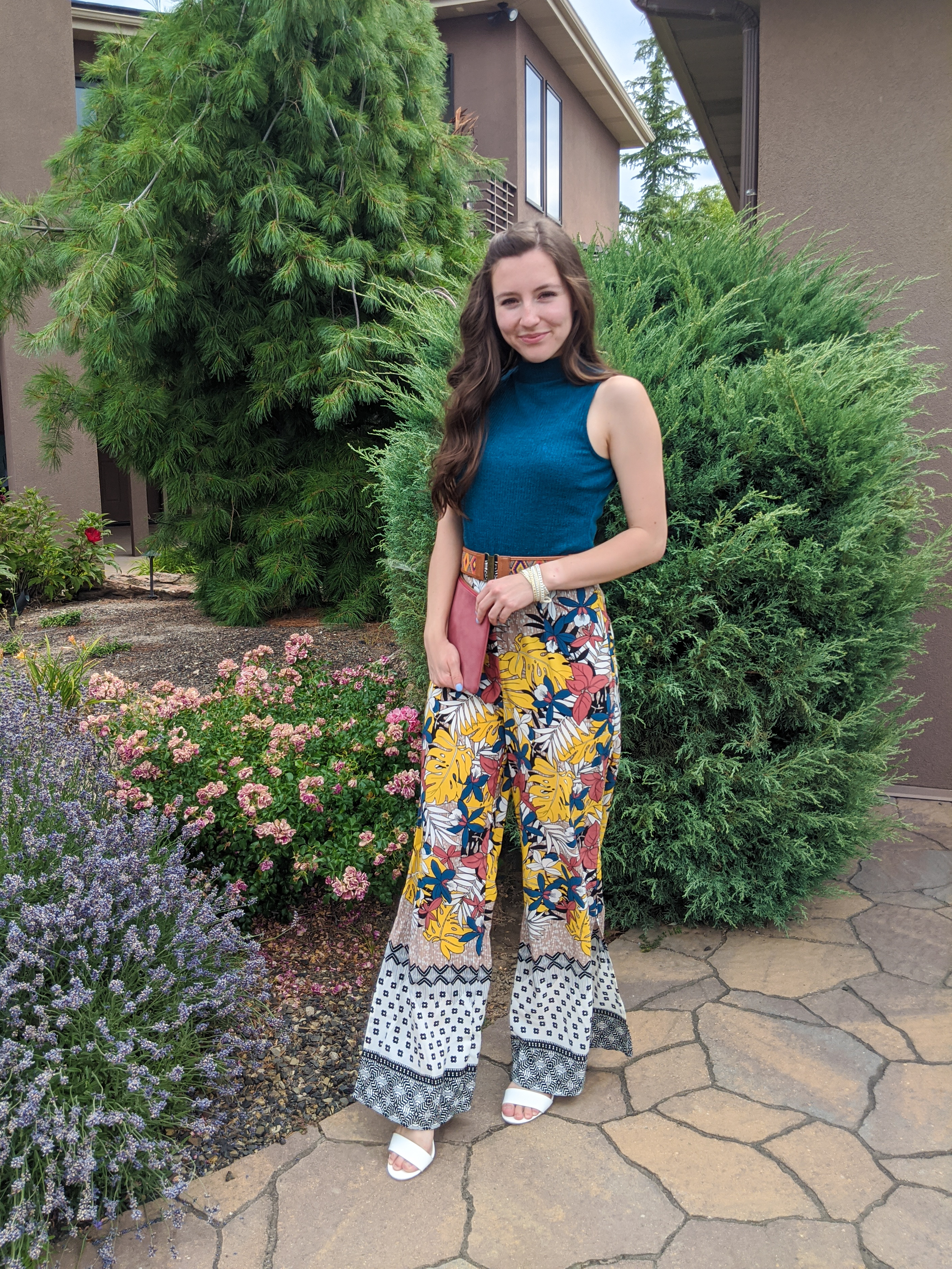 turquoise-top-palazzo-pants-printed-bottoms