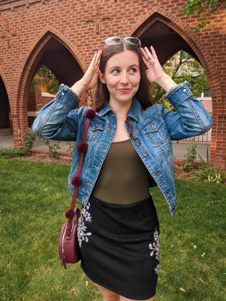 circle-purse-pom-poms-bodysuit-jean-jacket