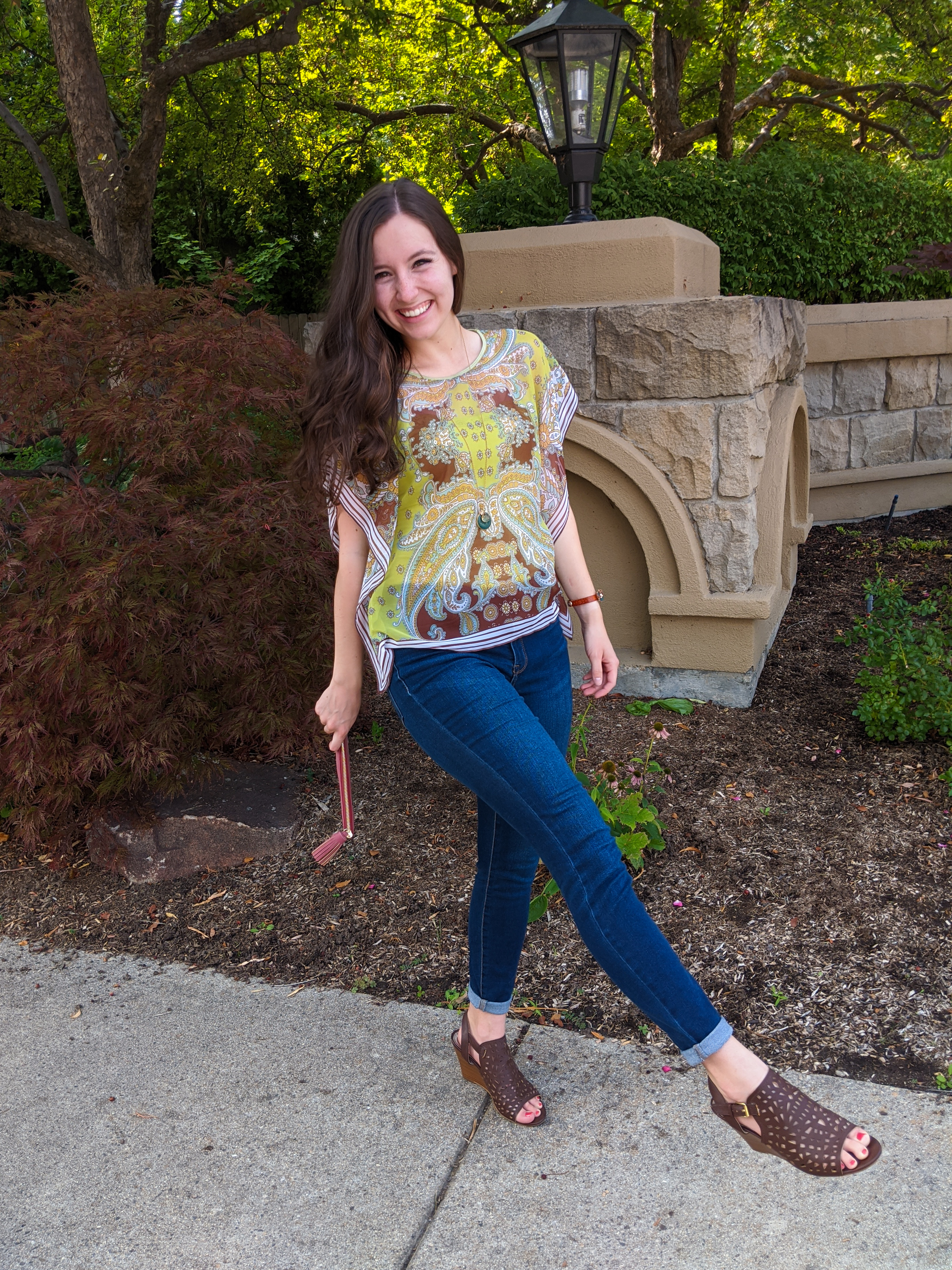 brown-peeptoe-booties-transitional-outfit-thrifted-shoes-wedges