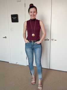 maroon-mock-neck-top-tuxedo-stripe-jeans