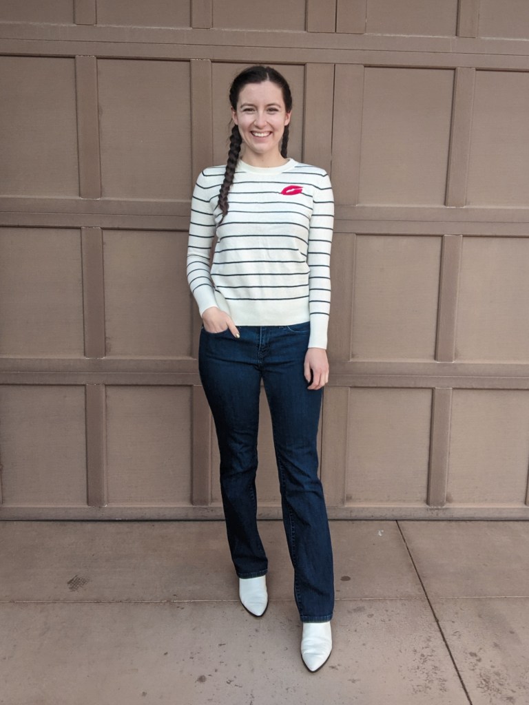 striped-sweater-straight-leg-jeans-french-braids-white-mules