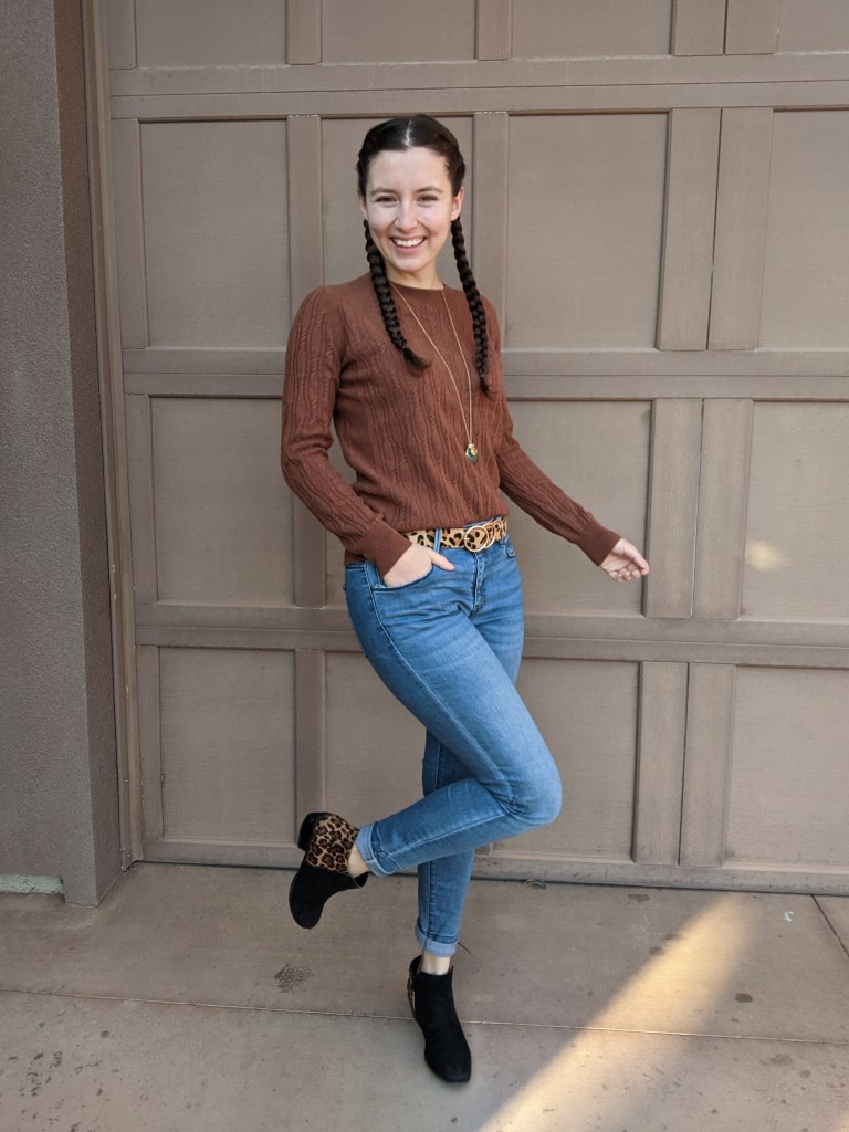 brown-sweater-leopard-belt-leopard-booties-fall-style