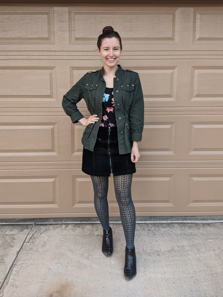 utility-jacket-corduroy-skirt-textured-tights-fall-style