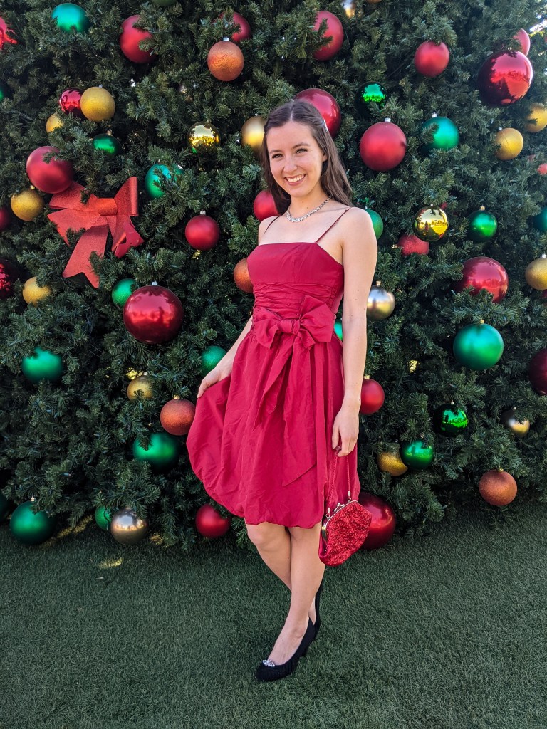 bow-ruched-dress-thrift-finds-BCBG