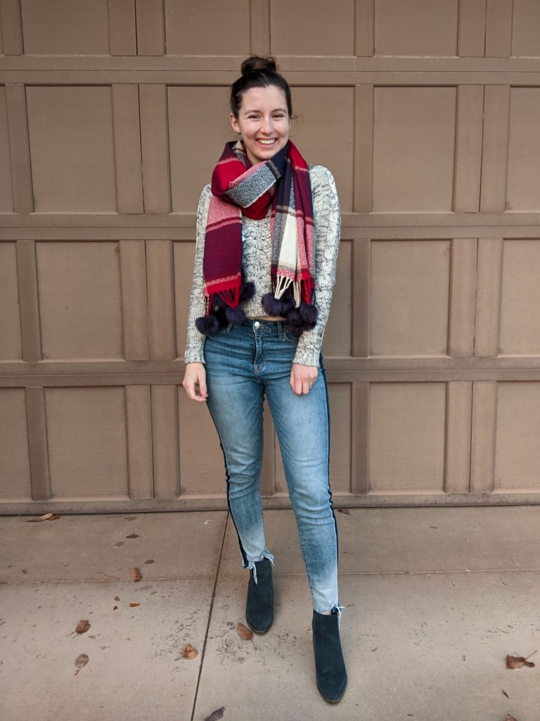 casual-festive-outfit-sweater-weather-plaid-scarf