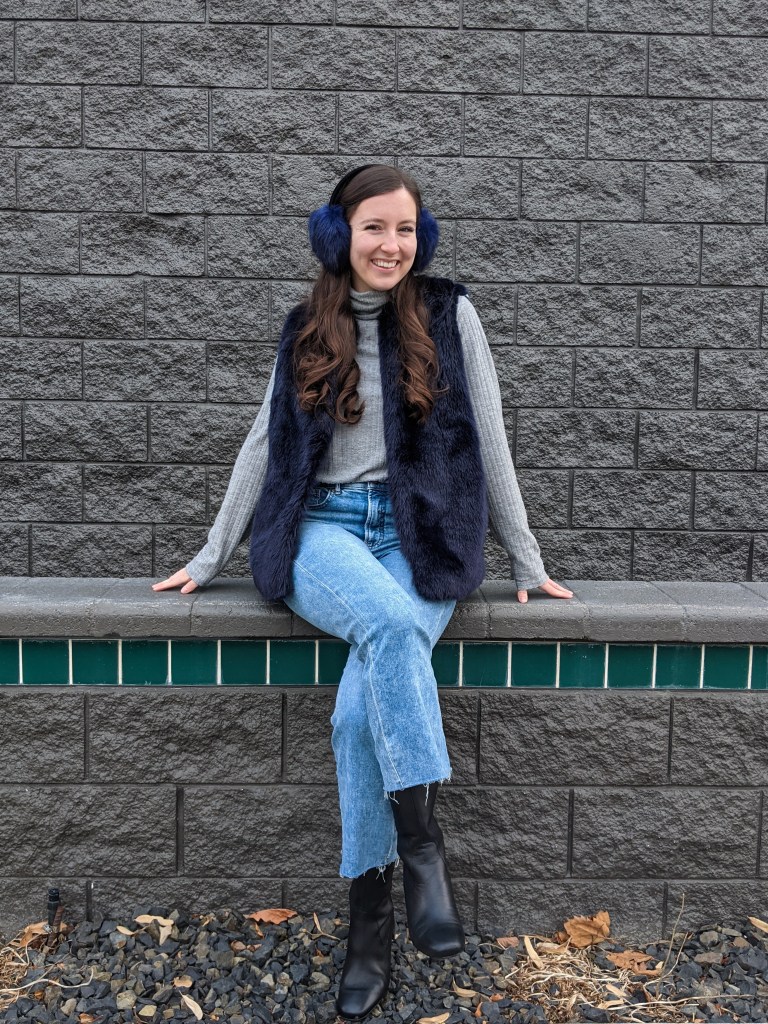 mom-jeans-blue-fur-vest-fuzzy-earmuffs